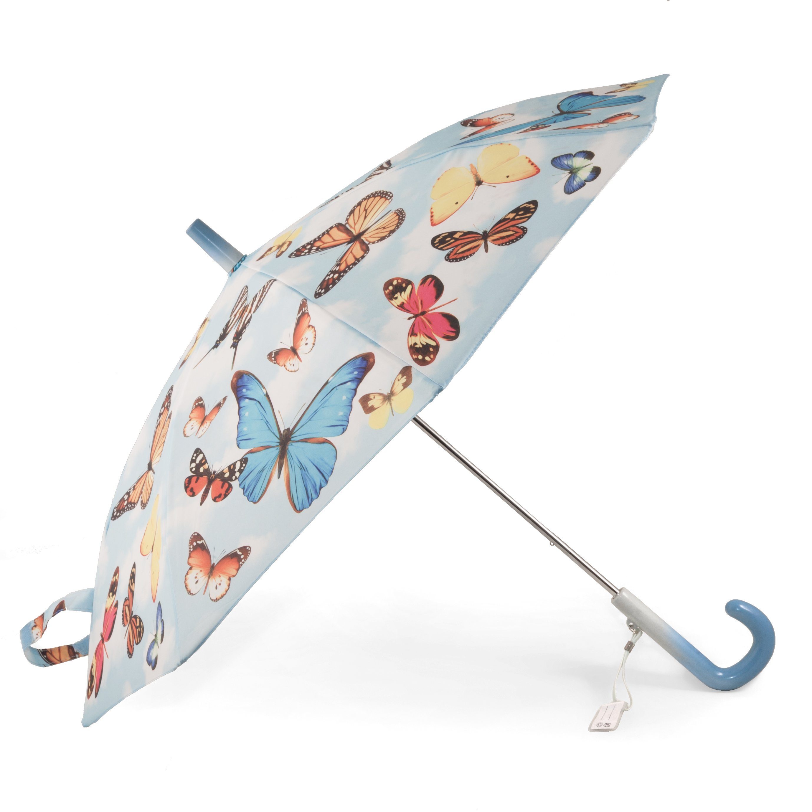 ROSEMARIE SCHULZ Heidelberg Stockregenschirm Kinderschirm für Mädchen Regenschirm Motiv Schmetterlinge, Leichter Kinderschirm
