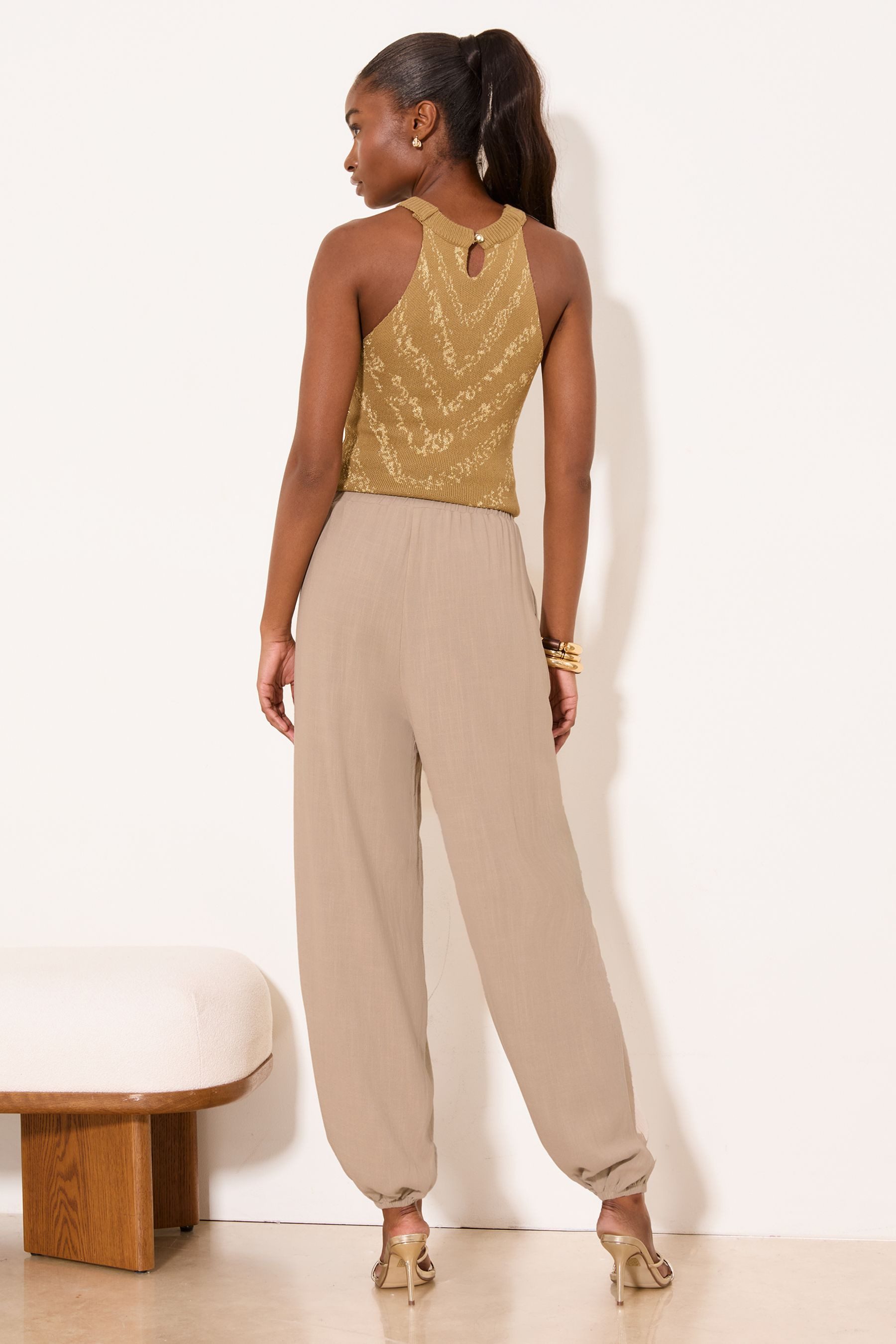 LIPSY Leinenhose Lipsy Regular Fit Hose im Ballonschnitt mit Leinen (1-tlg)
