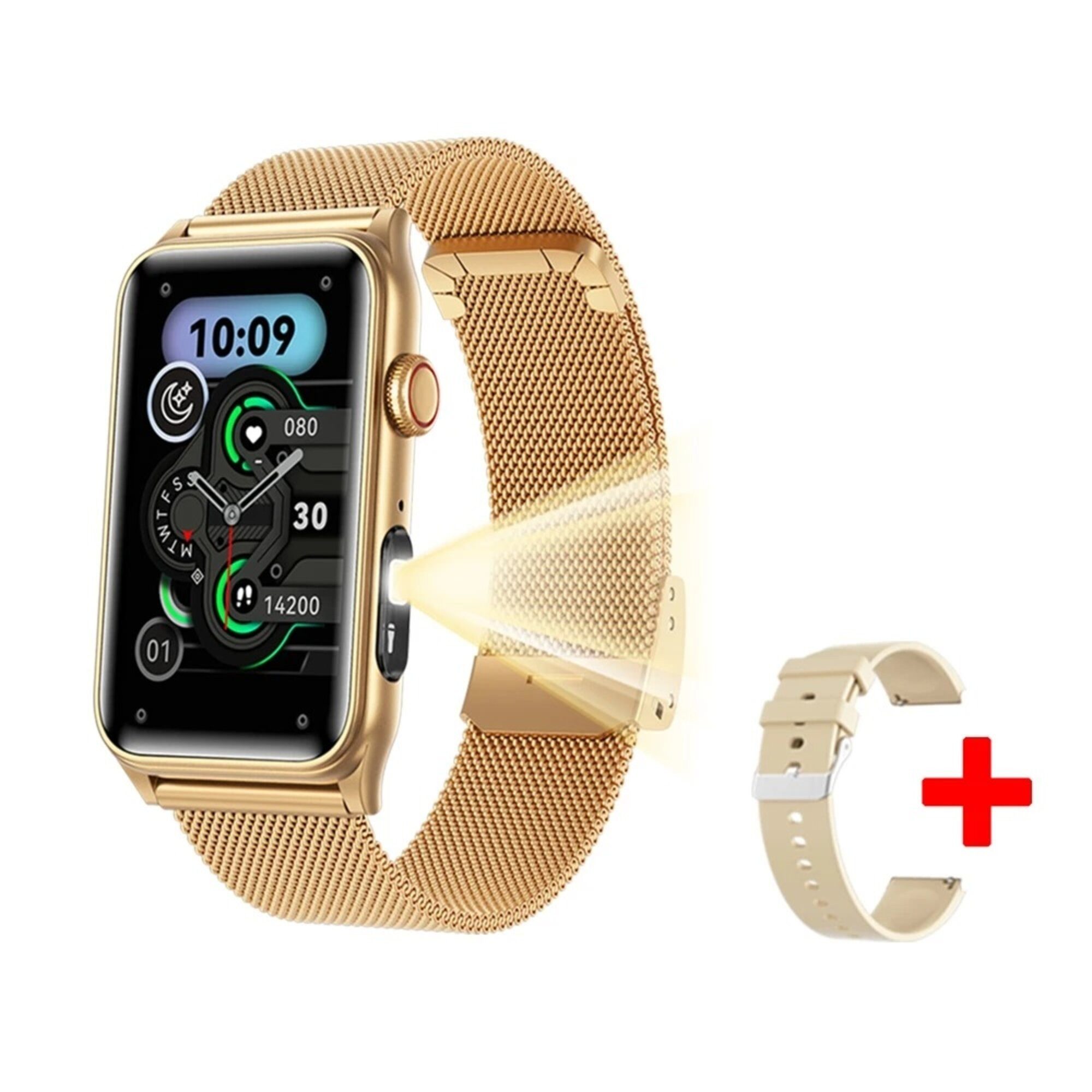 Nagham Ghazal Aswad Smartwatch AMOLED Bildschirm Sport Bluetooth Anruf 2025 Smartwatch (3cm cm/1.57 Zoll)