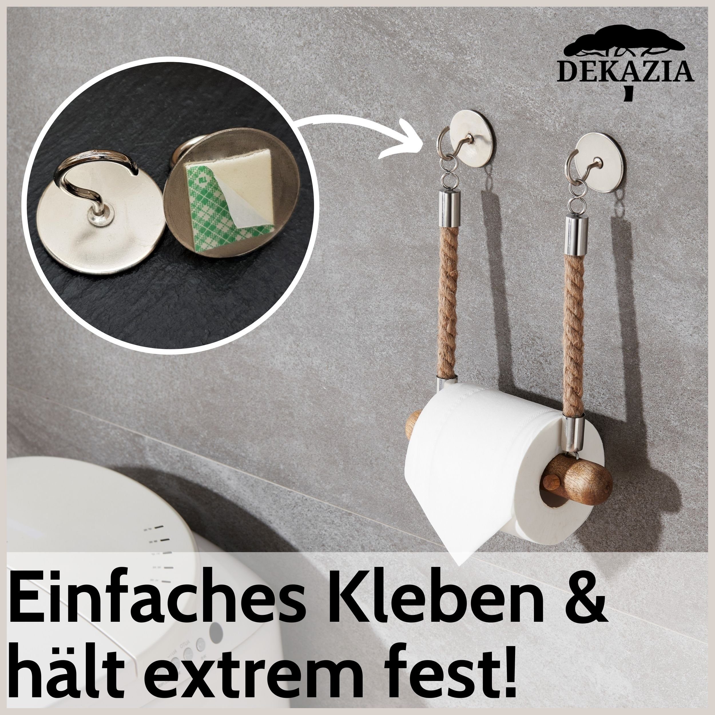 DEKAZIA Toilettenpapierhalter ohne Bohren, WC Papierhalter günstig online kaufen