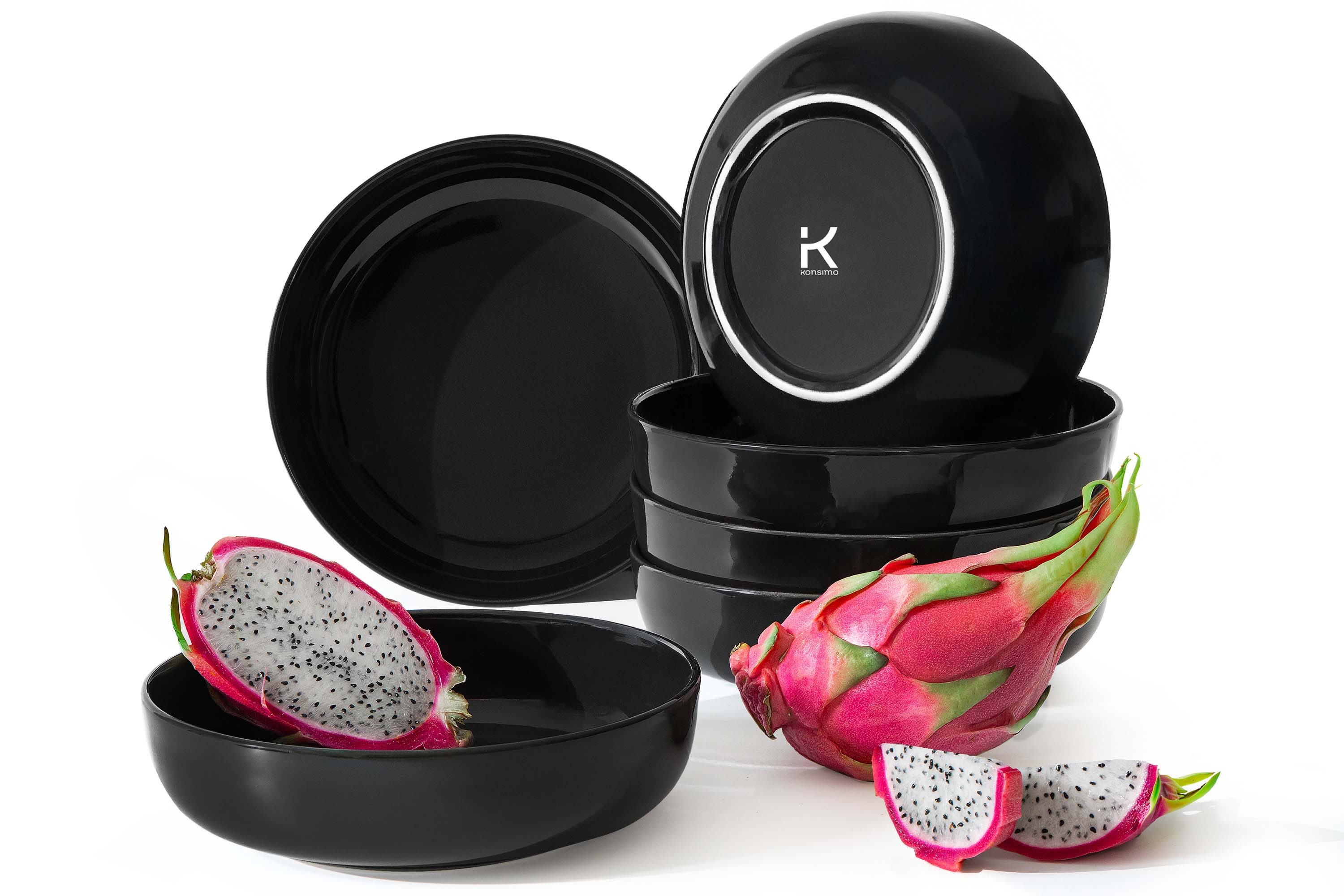 KONSIMO® Тарелки-Set VICTO Tafelservice hergestellt in der EU (6-tlg), 6 Personen, Steingut, spülmaschinengeeignet, mikrowellengeeignet, 6x Суповая тарелка