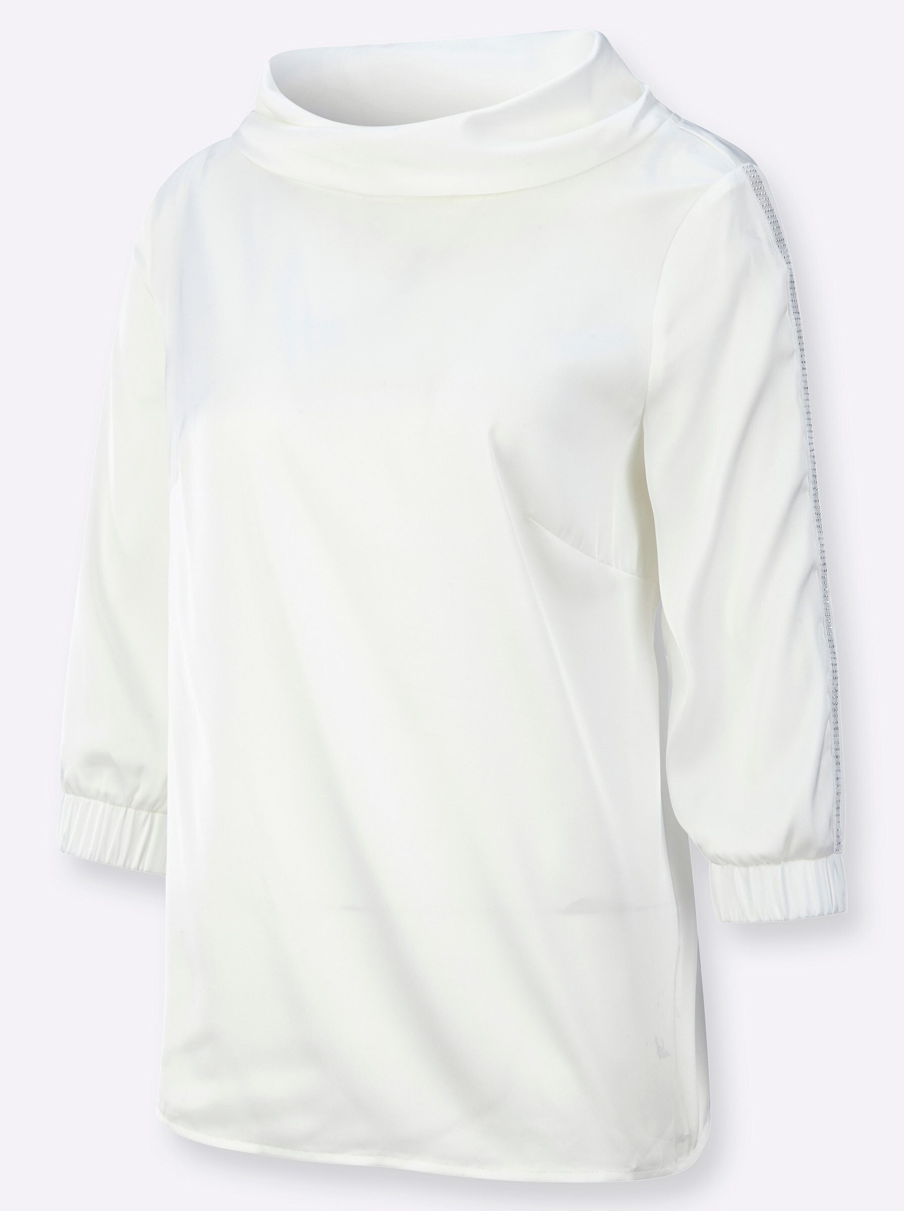 Klassische Bluse Satin-Bluse 3/4-Arm