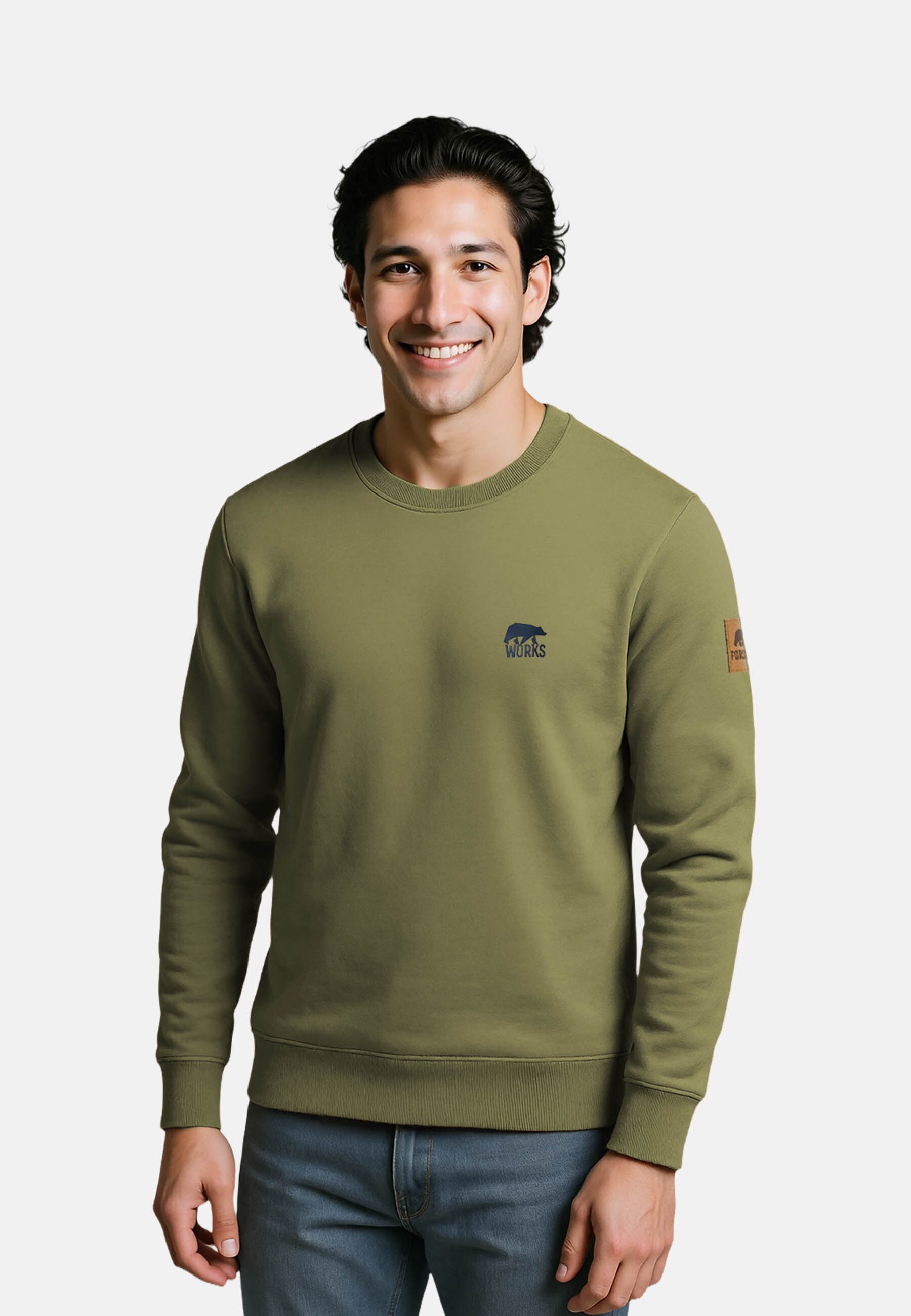 FORSBERG Sweatshirt Sweatshirt mit elastischen Einsätzen