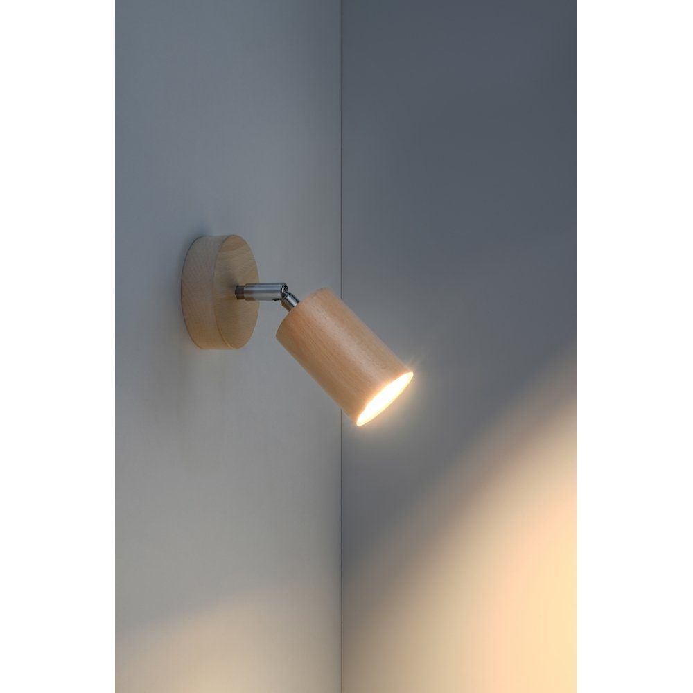 1x Wandlampe Holz, lighting ca. BERG Natural SOLLUX cm Wandleuchte 10x20x20 Pendelleuchte GU10,