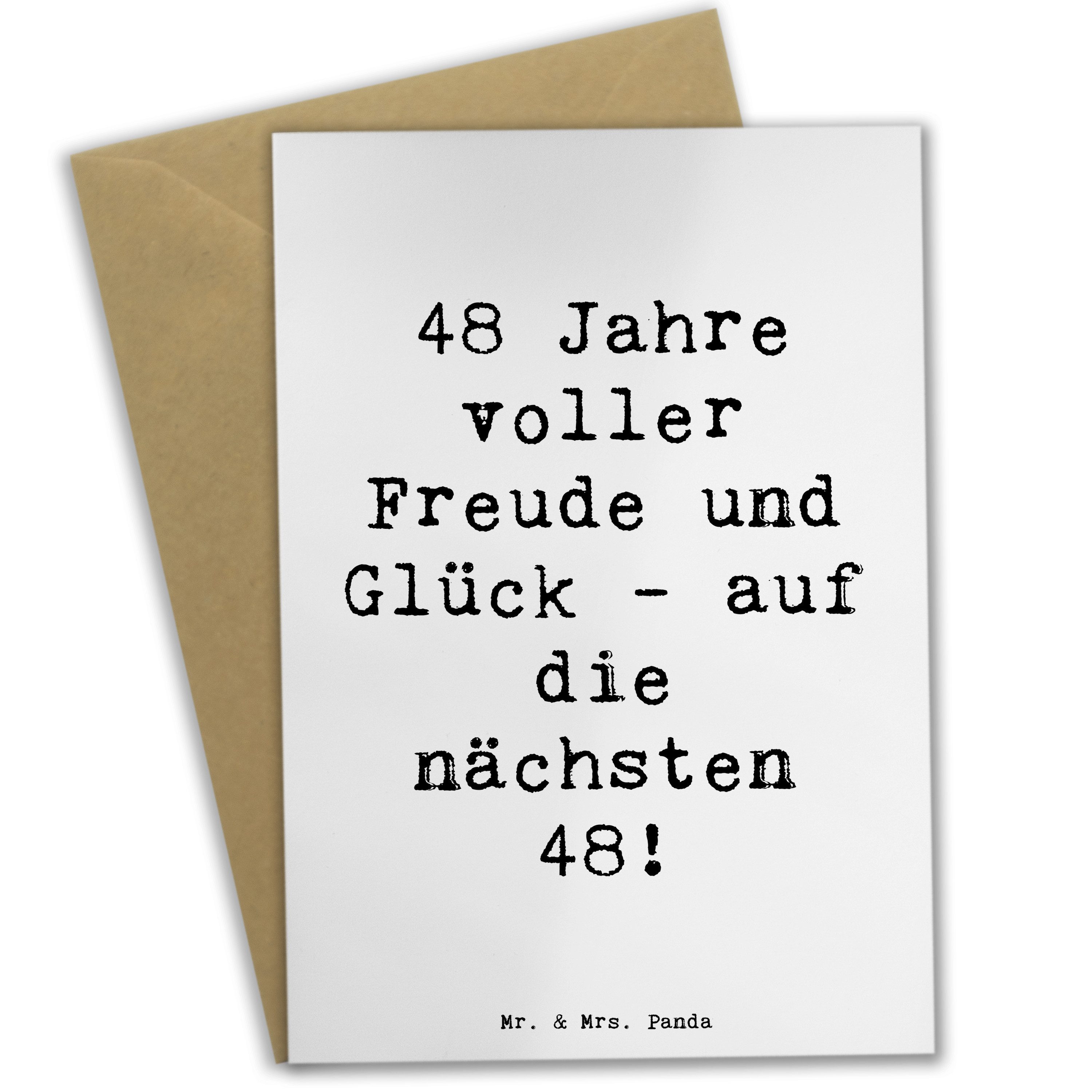Mr. & Mrs. Panda Grußkarte Spruch 48. Geburtstag Freude Weiß