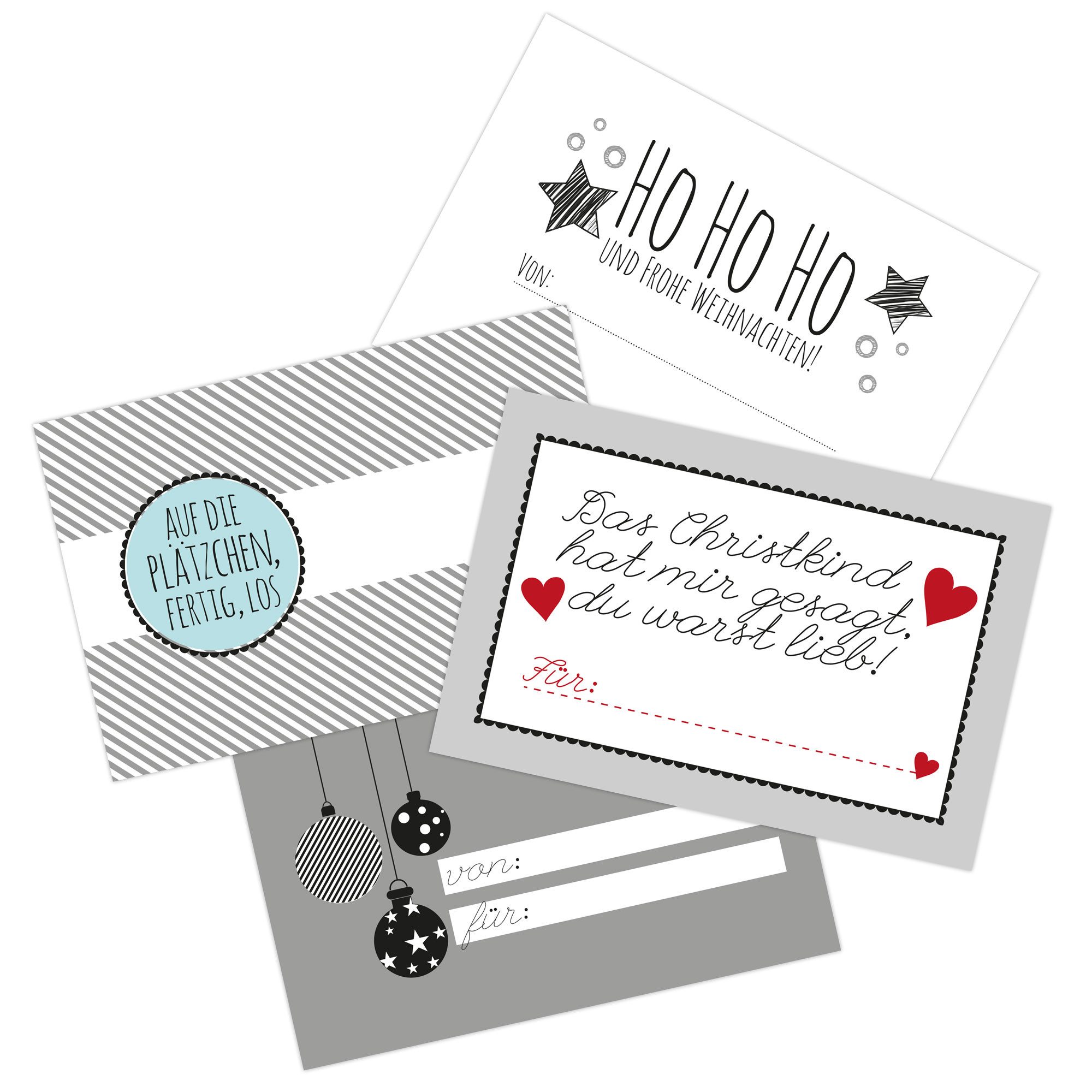 Frau WUNDERVoll Sticker 32 Weihnachtsaufkleber zum Beschriften / Weihnachtsgeschenk