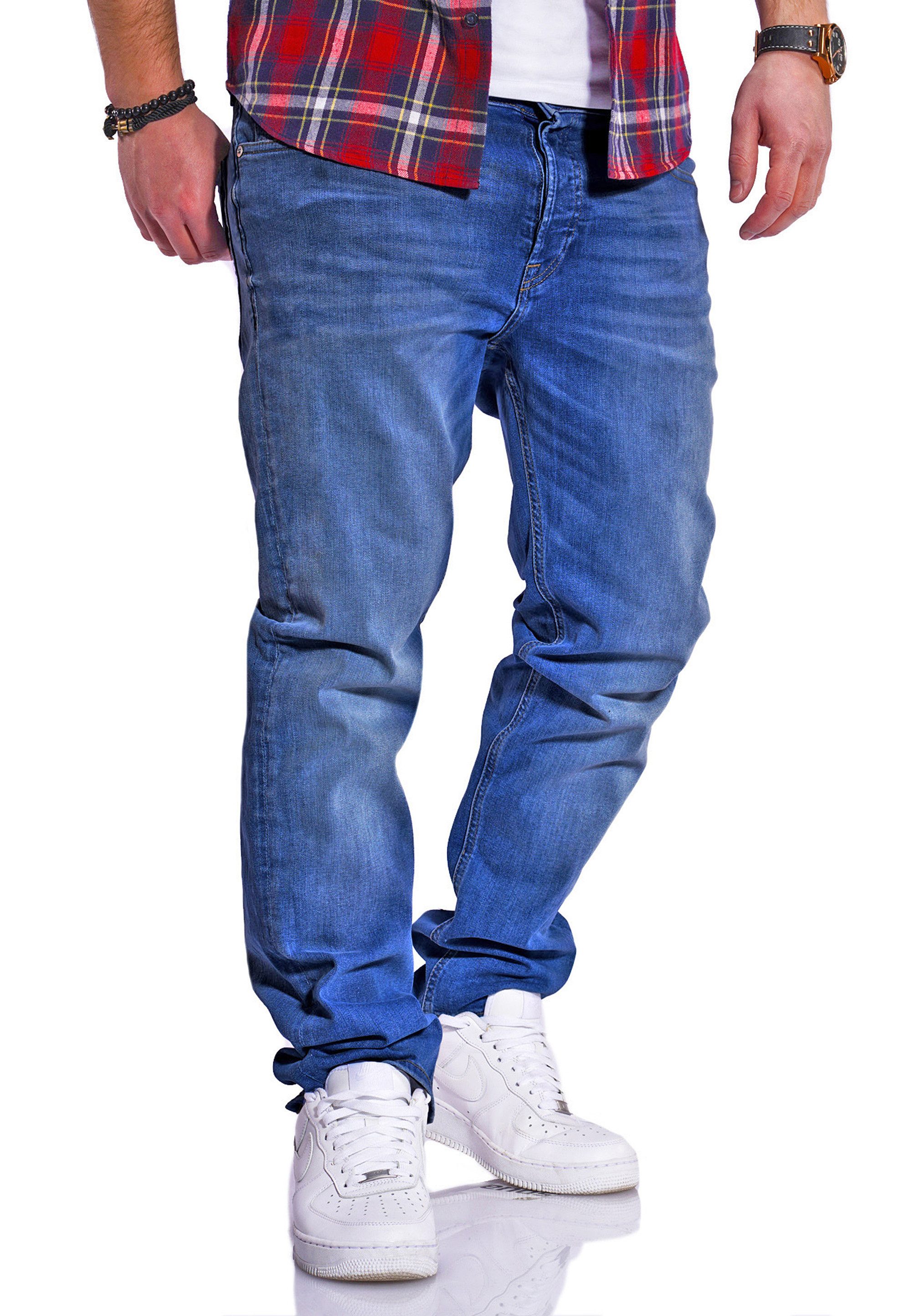 Jack & Jones Regular-fit-Jeans CLARK JJARIS Original Denim Hose mit Stretch Herren Clark Jeans Regular Fit Hose