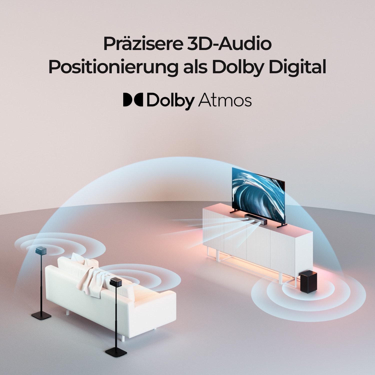 Ultimea Poseidon M4T 5.1 Soundsystem 5.1 Dolby Atmos Soundbar (Bluetooth, 410 W) – Bild 4 von 5