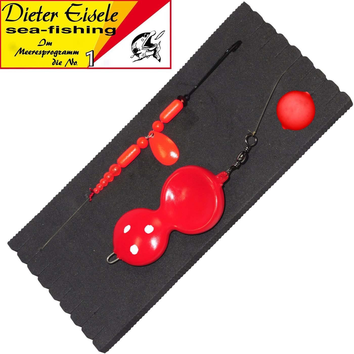 Dieter Eisele Vorfachschnur Dieter Eisele Doublettenlifter rot - Buttlöffel + Meeresvorfach, (1-St)