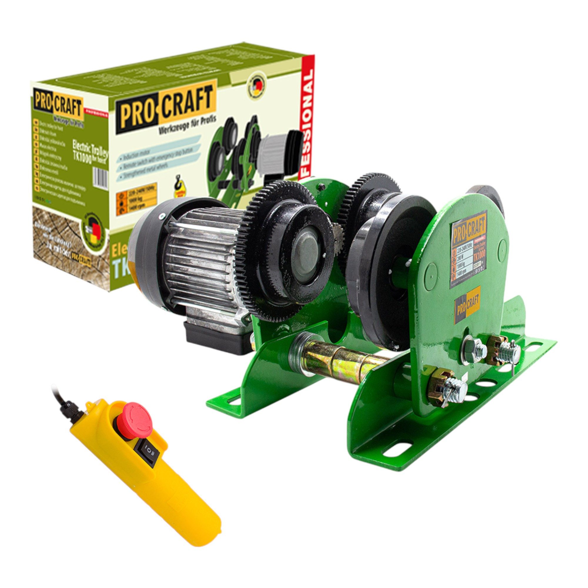 PRO CRAFT Transportwagen Procraft TK1000 Elektrischer Fahrantrieb 200 Watt 1200 kg 16,4 m/min