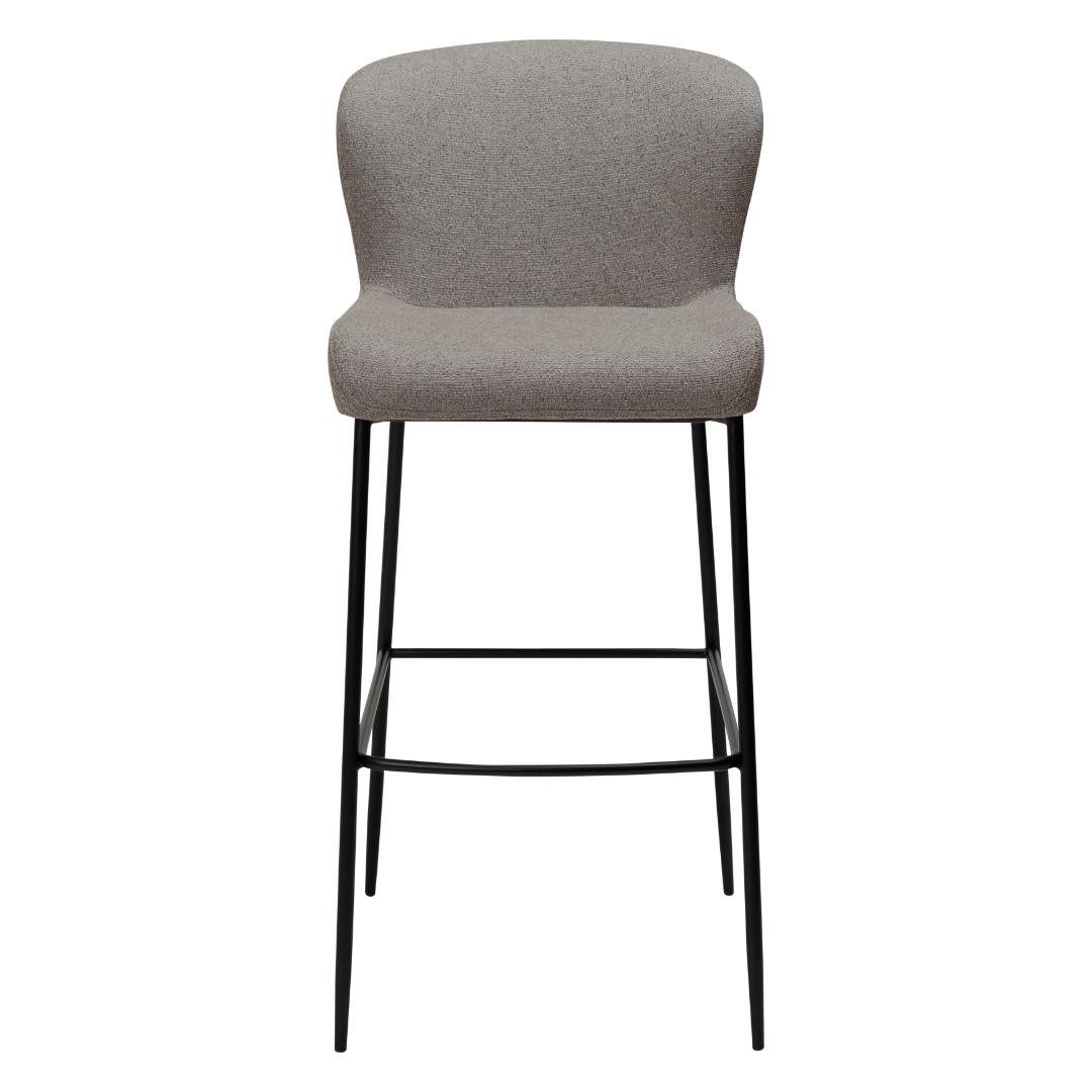 ebuy24 Barhocker Glam Dan-Form Barhocker Bouclé hellbraun.