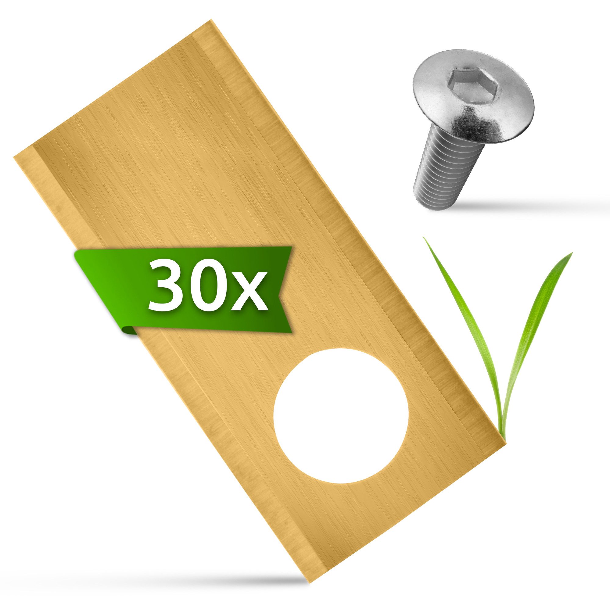 ECENCE Mährobotermesser 30 Titan Ersatz-Messer Qualitäts-Klingen mit 300 (30-St)