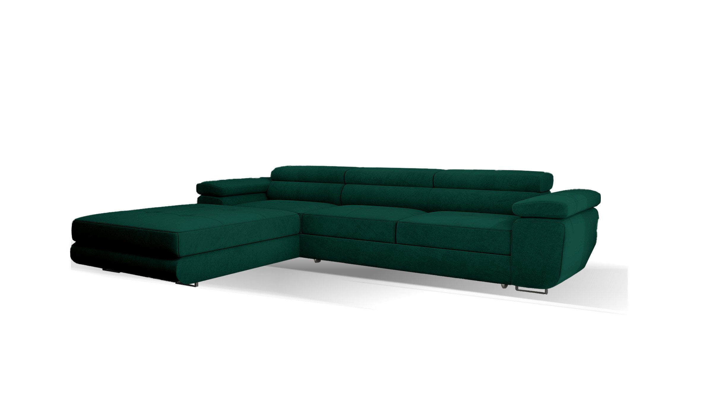 Goldstoff Ecksofa mit Schlaffunktion und Bettkasten, günstig online kaufen