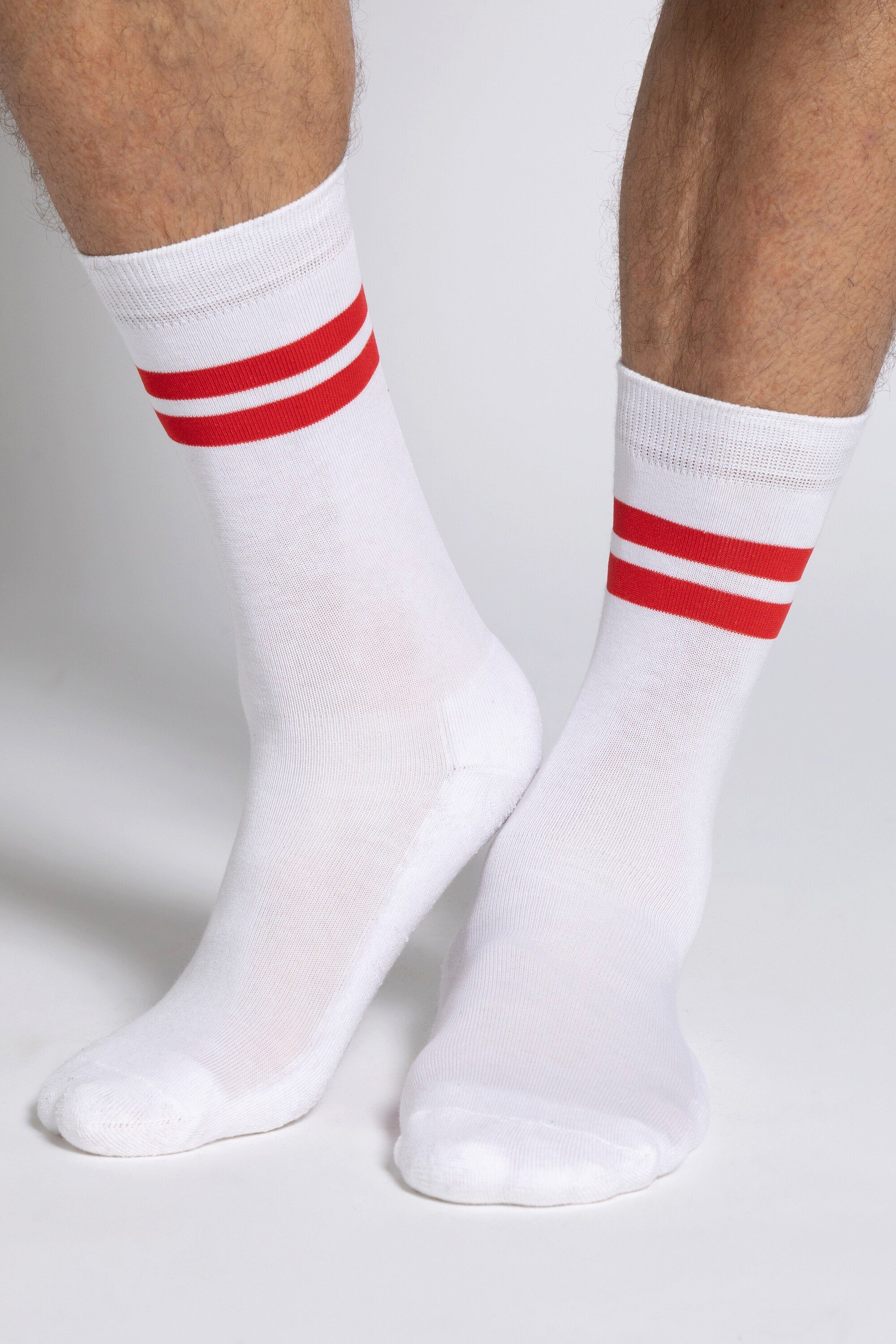 JP1880 Basicsocken Sportsocken 2er-Pack Doppelstreifen rot (2-Paar)