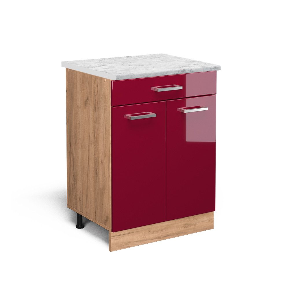Vicco Schubladenschrank R-Line Schubladenschrank für die Küche Bordeaux Hoc günstig online kaufen