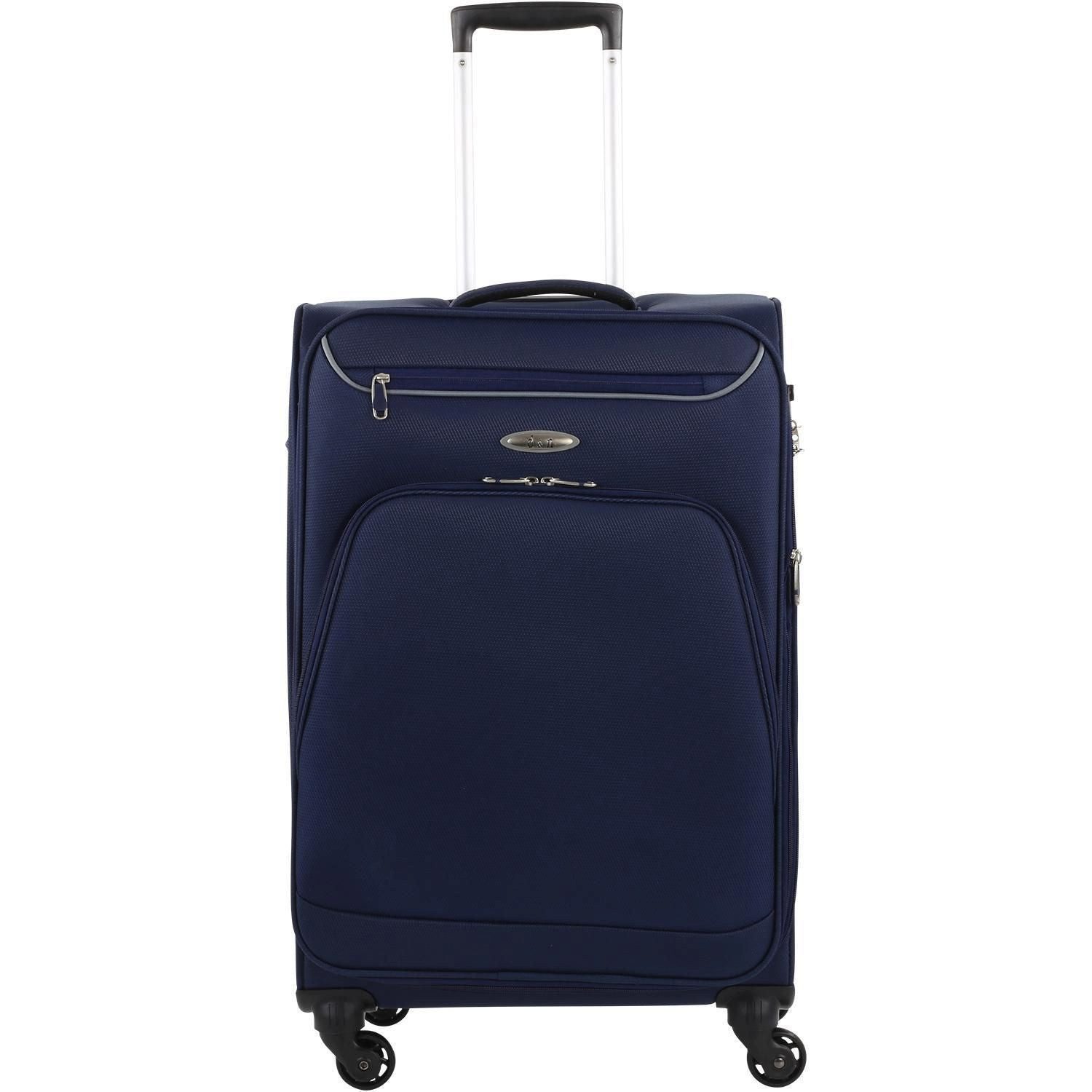 D&N Koffer Travel Line 6404 - 4-Rollen-Trolley M 68 cm (blau), 4 Rollen Rollen