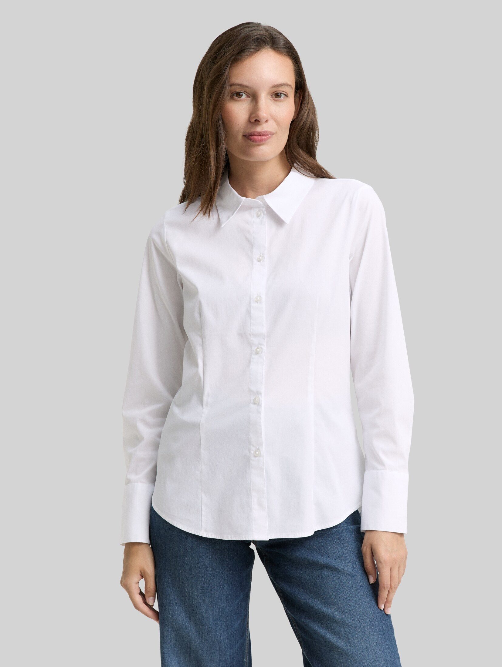 TOM TAILOR Langarmbluse Blusen & Shirts Fitted Popeline Hemdbluse