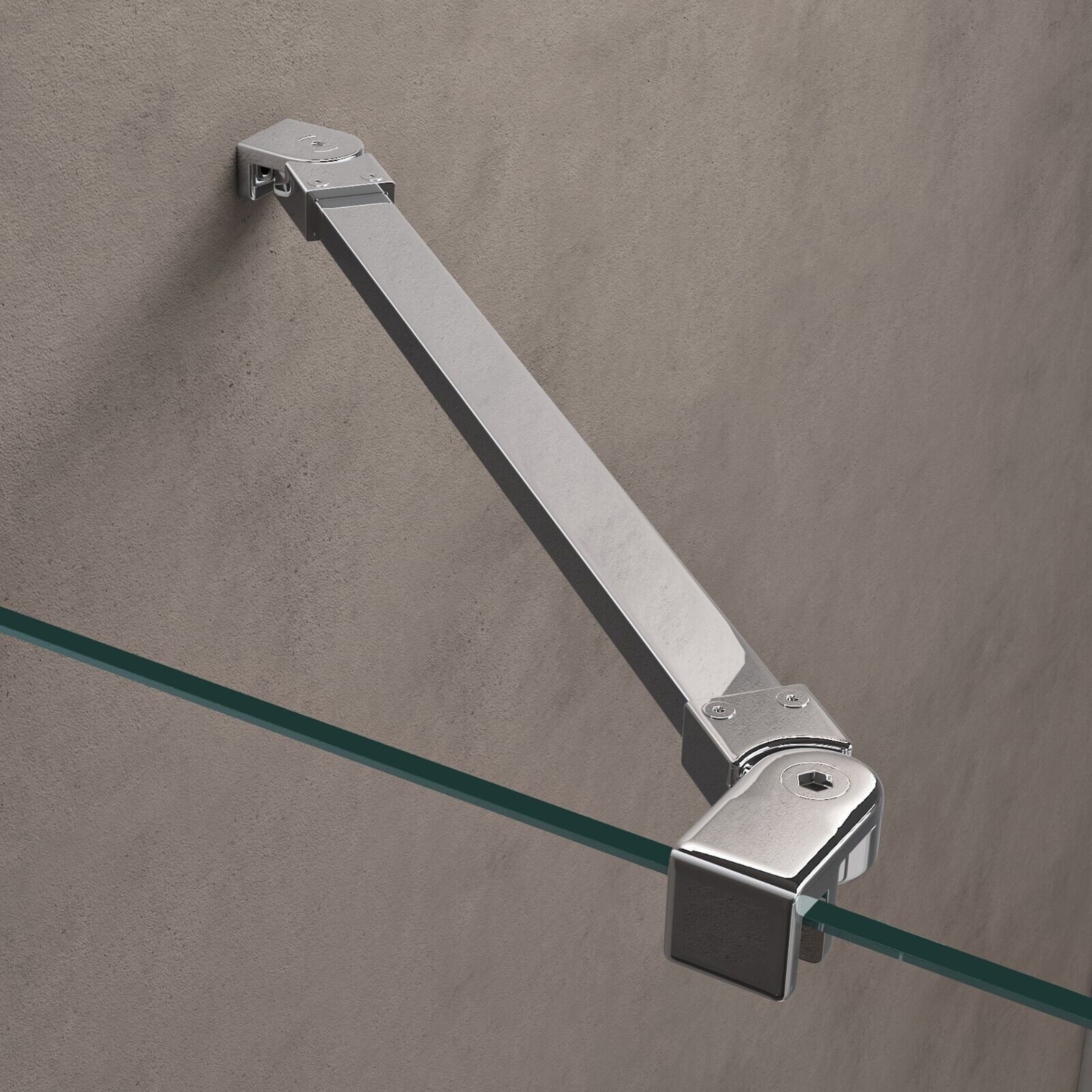 doporro Grossraumdusche Duschkabine Duschabtrennung U-Form ESG-Glas Klarglas H: 195cm Rav66UK, BxT: 90x80 cm, Einscheibensicherheitsglas, 2 Montagemöglichkeiten – Bild 4 von 5