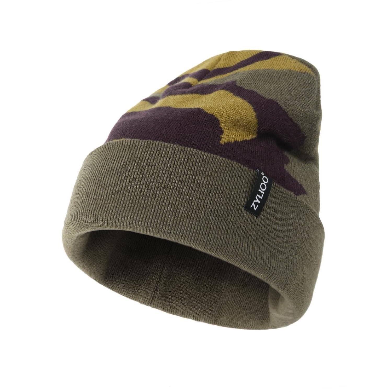 LuxusKollektion Strickmütze Strickmütze Beanie Camo Grün XXL-3XL (1-St)