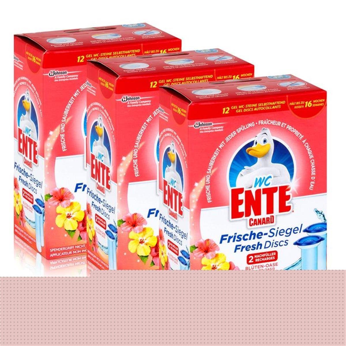 WC Ente 3x WC Ente Frische Siegel Nachfüller Blüten Oase WC-Reiniger