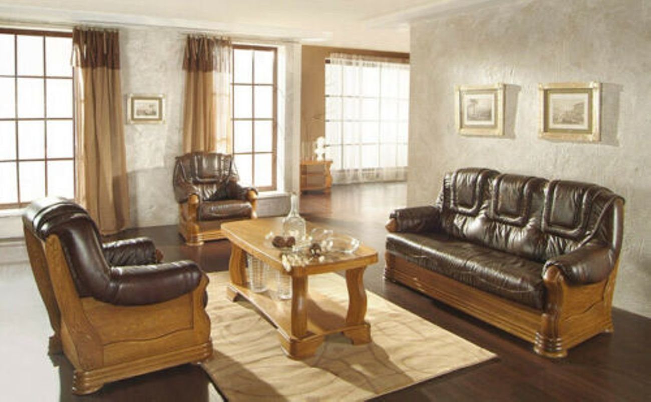 JVmoebel Sofa Wohnzimmer 3+2 in Sofagarnitur Ledercouch Europe Made Sitzer Set Sofa