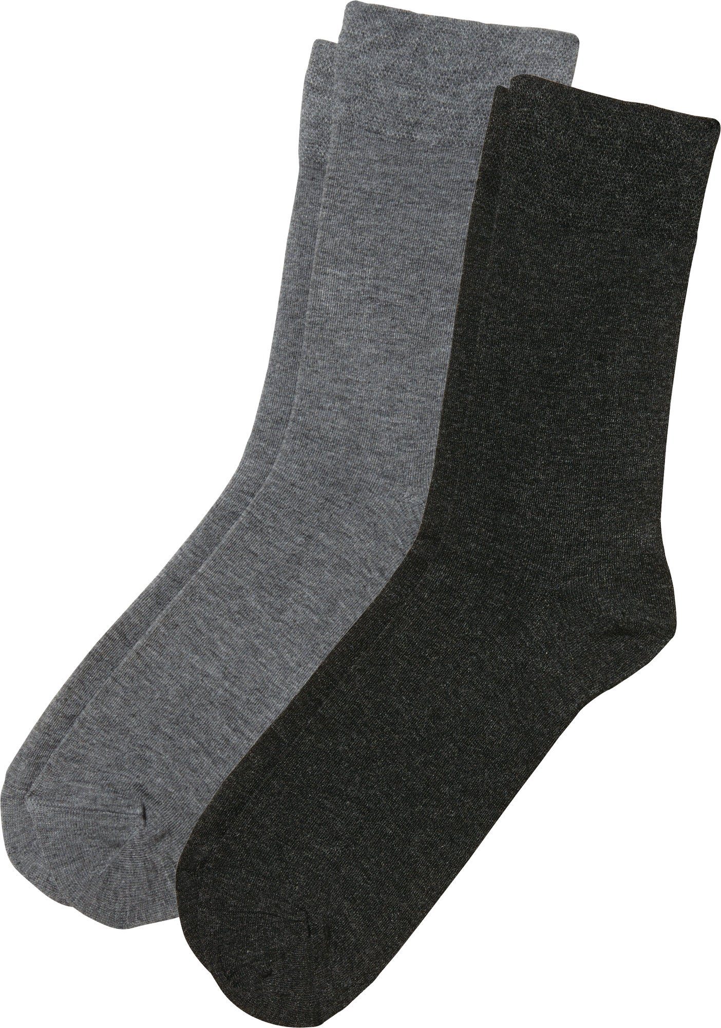 Erwin Müller Paar Herren-Socken Socken (4-Paar) grau/anthrazit Uni 2