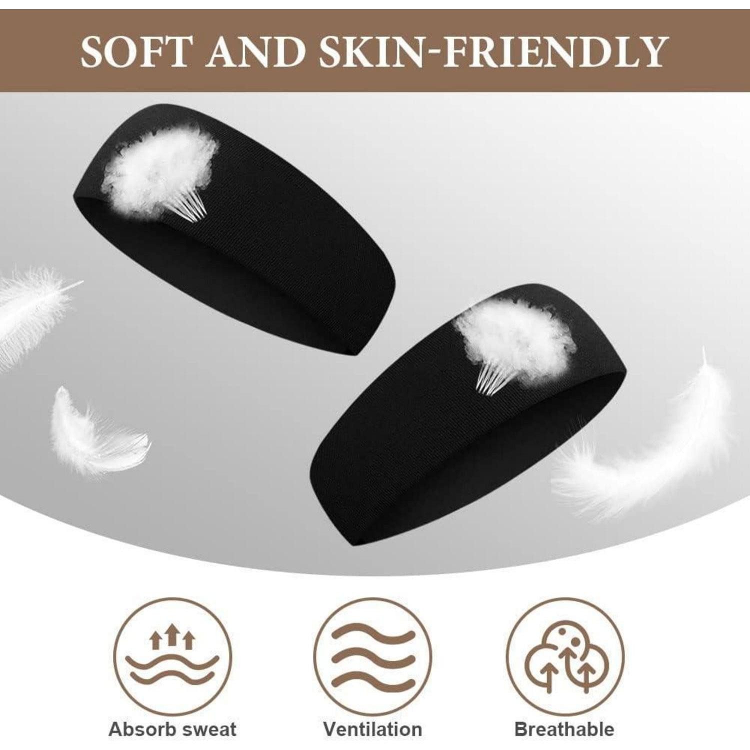 LuxusKollektion Stirnband Sport Stirnbänder Unisex elastisch dünn rutschfest 4er Set