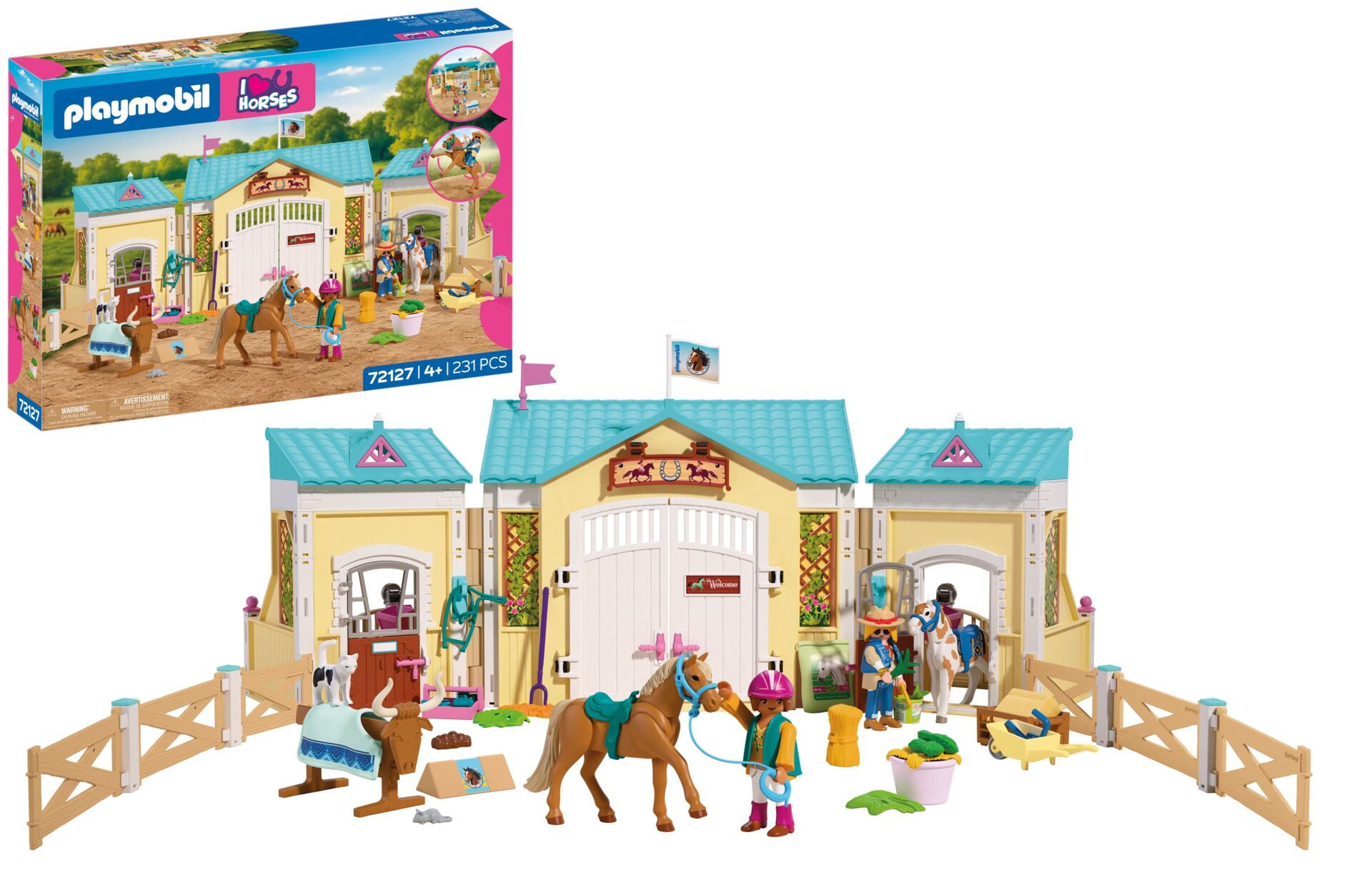 Playmobil® Großer Reiterhof (72127), I Love Horses Konstruktions-Spielset, (231 St), Made in Germany