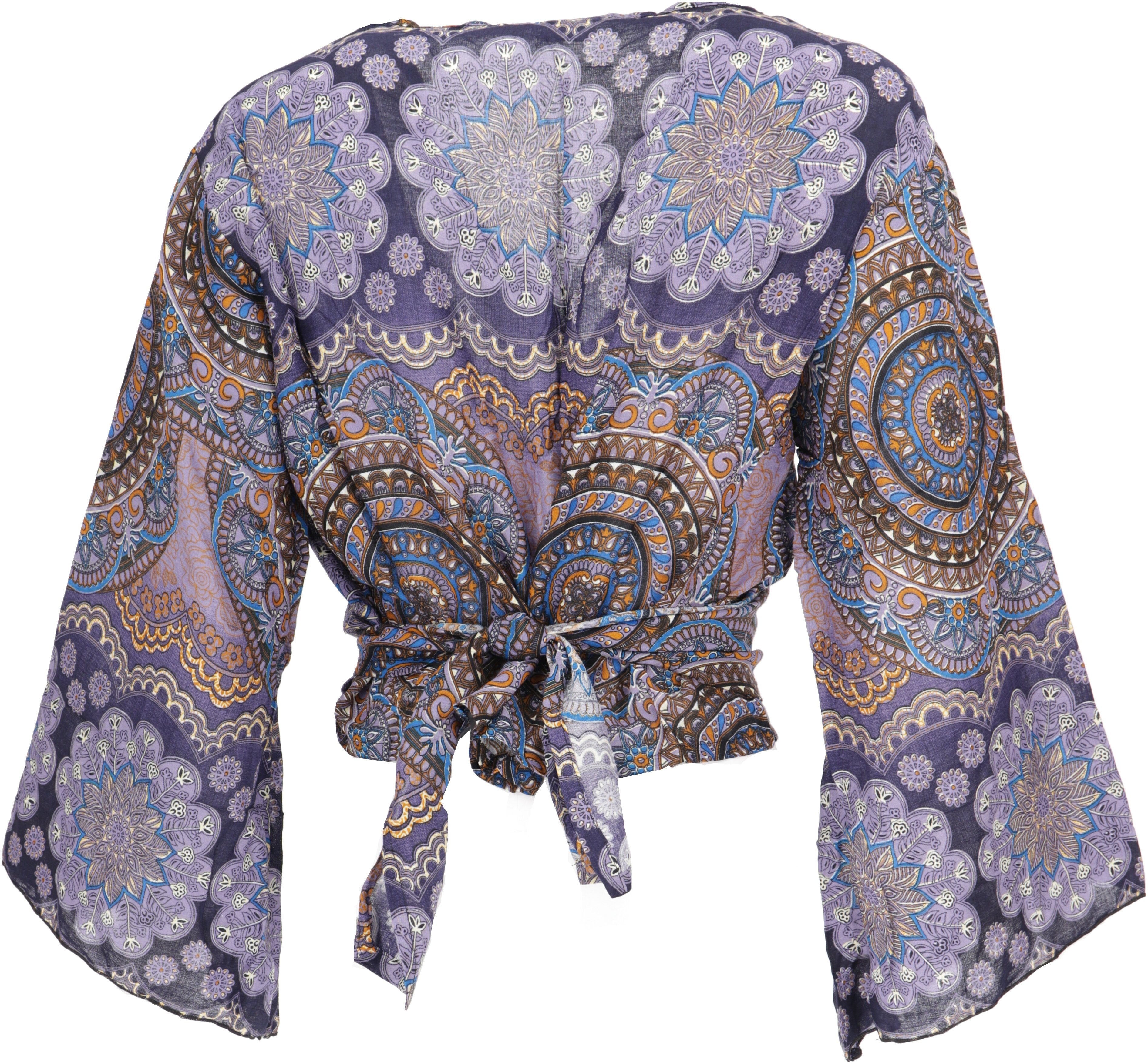 Guru-Shop Longbluse Kurztop, Boho Blusentop, Wickeltop, günstig online kaufen