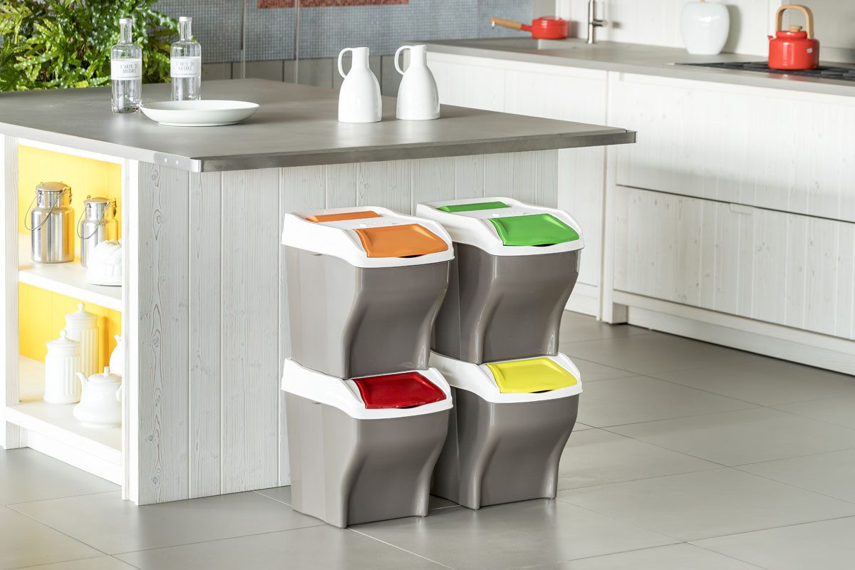 Mülleimer Bama Poker Plus Müllset - 4 verschiedene Teile - Modular und Prakti