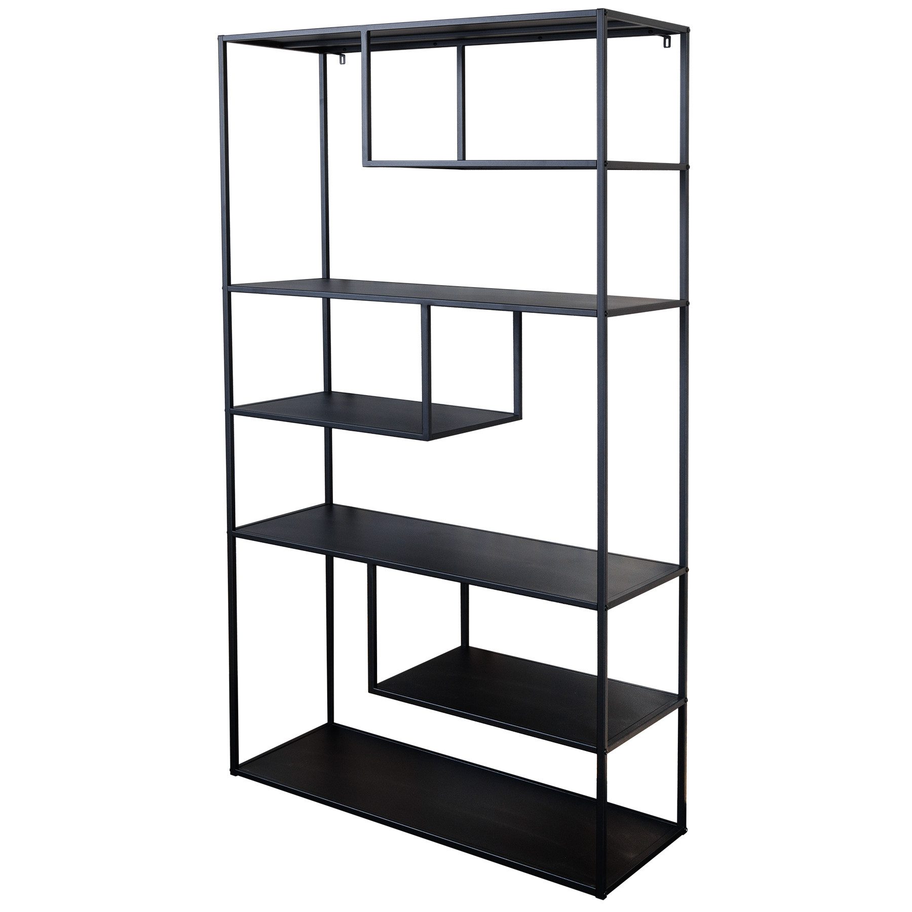 riess-ambiente Bücherregal DURA STEEL 180cm schwarz, Einzelartikel 1-tlg., Wohnzimmer · Metall · 6 Fächer · Bücher · Modern Design · Schlafzimmer