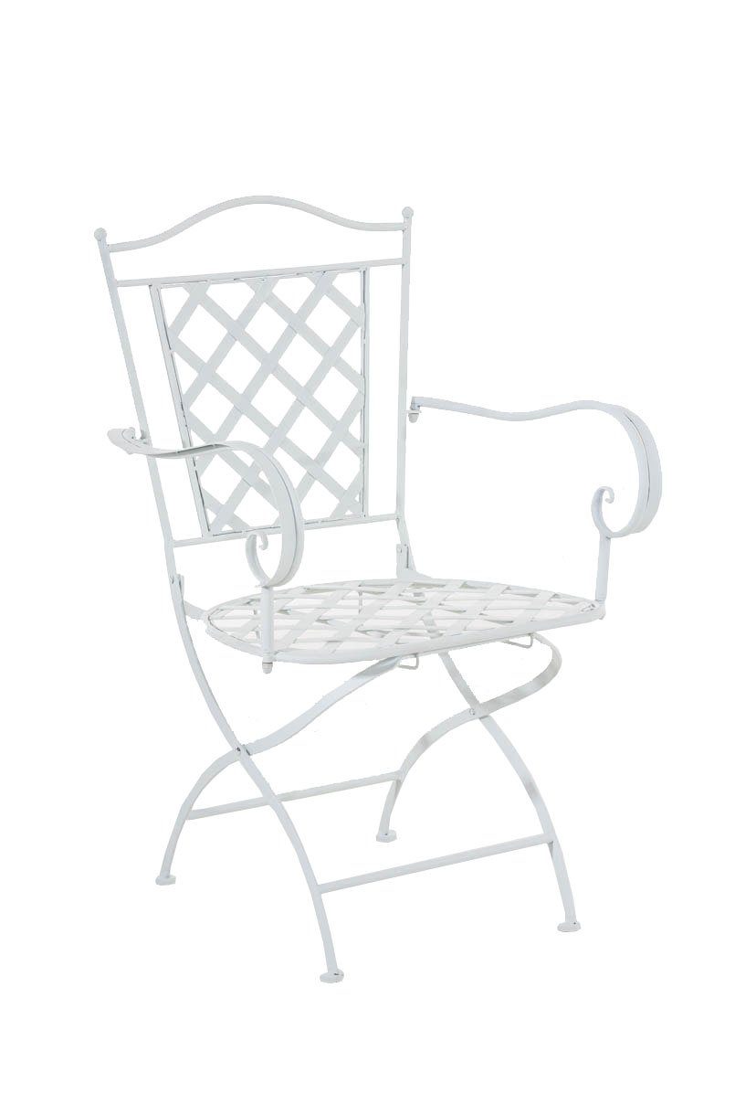 CLP Gartenstuhl Adara, handgefertigter Gartenstuhl aus Eisen weiß | Stühle