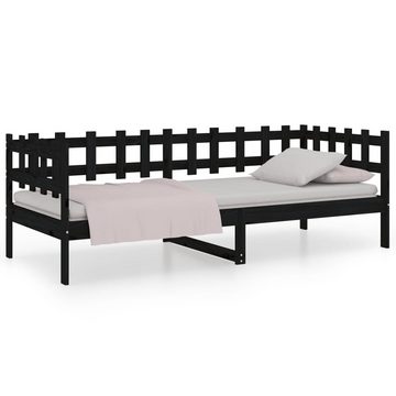 furnicato Bett Tagesbett Schwarz 90x200 cm Massivholz Kiefer