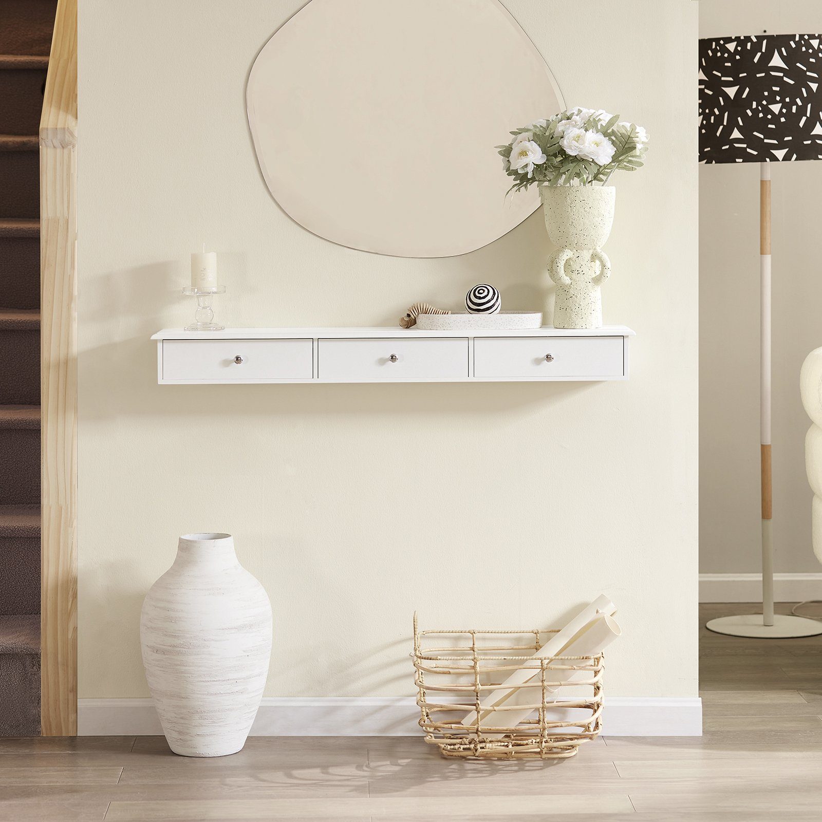 SoBuy Hängeschrank FRG43, Wandschrank mit 2/3 Schubladen, Badezimmerschrank günstig online kaufen