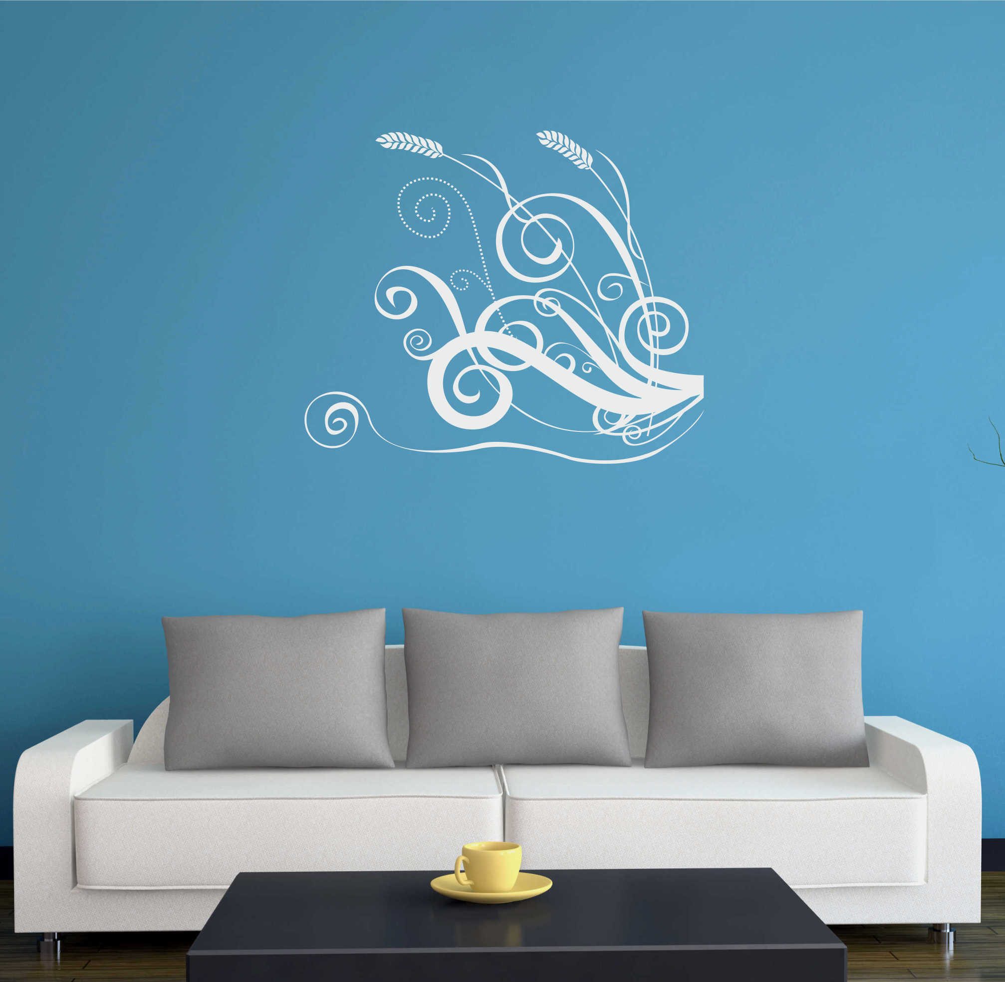 INDIGOS UG Wandtattoo Wandtattoo - Wandaufkleber - w204 Baum Blume Ranke Wandaufkleber