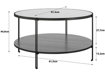 Dorel Home Couchtisch Wainwright (1-St), mit Tischplatte aus Glas, Ablageboden, Breite 81,5 cm, Höhe 45 cm