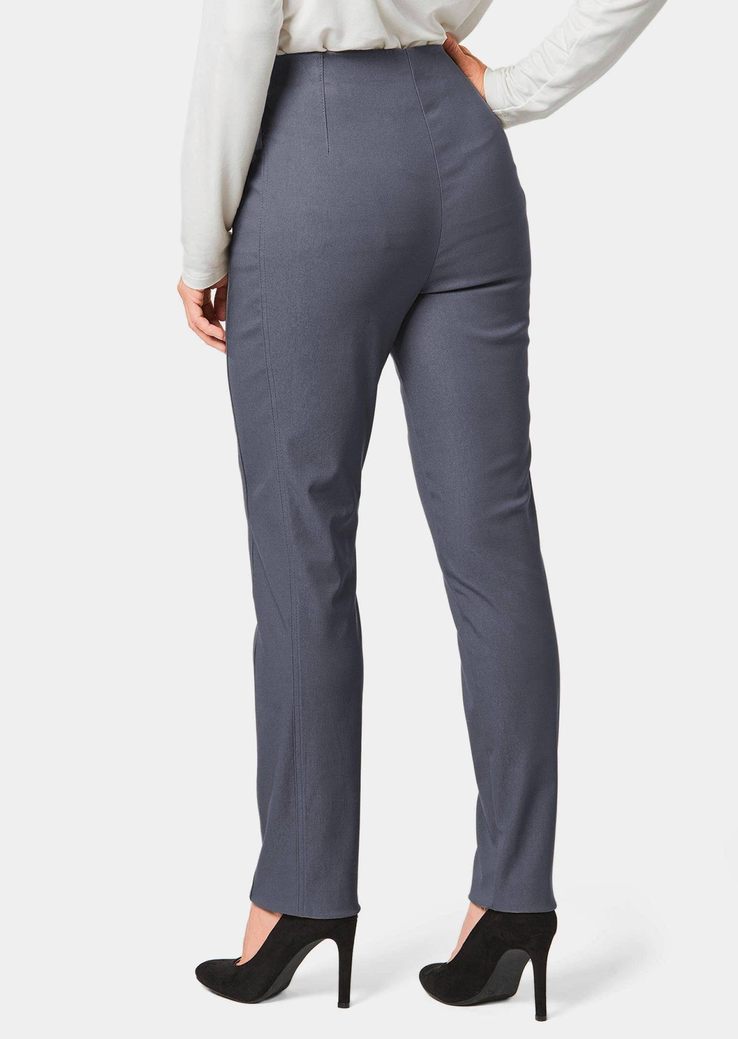 GOLDNER Stoffhose Kurzgröße: Elegante Stretchhose mit Schlupfbund Viskosehose mit Taschen, Teilungsnähten und Knöchellänge