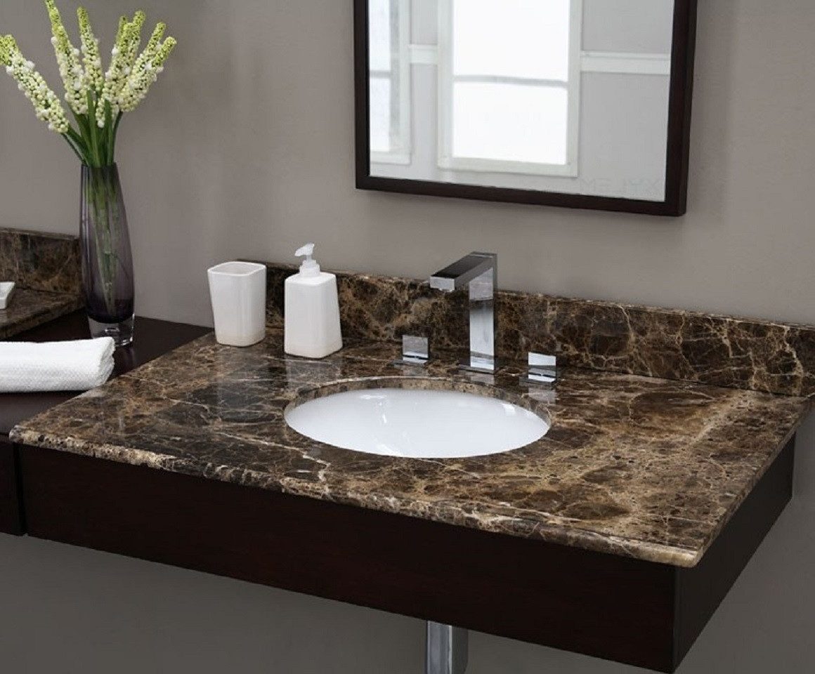 Xlmoebel Waschtischplatte Maßgefertigte Marmorplatte für Bad und Küche, edle Optik (1 St., Marmor Waschtisch Platte  Bad), Hergestellt in Europa