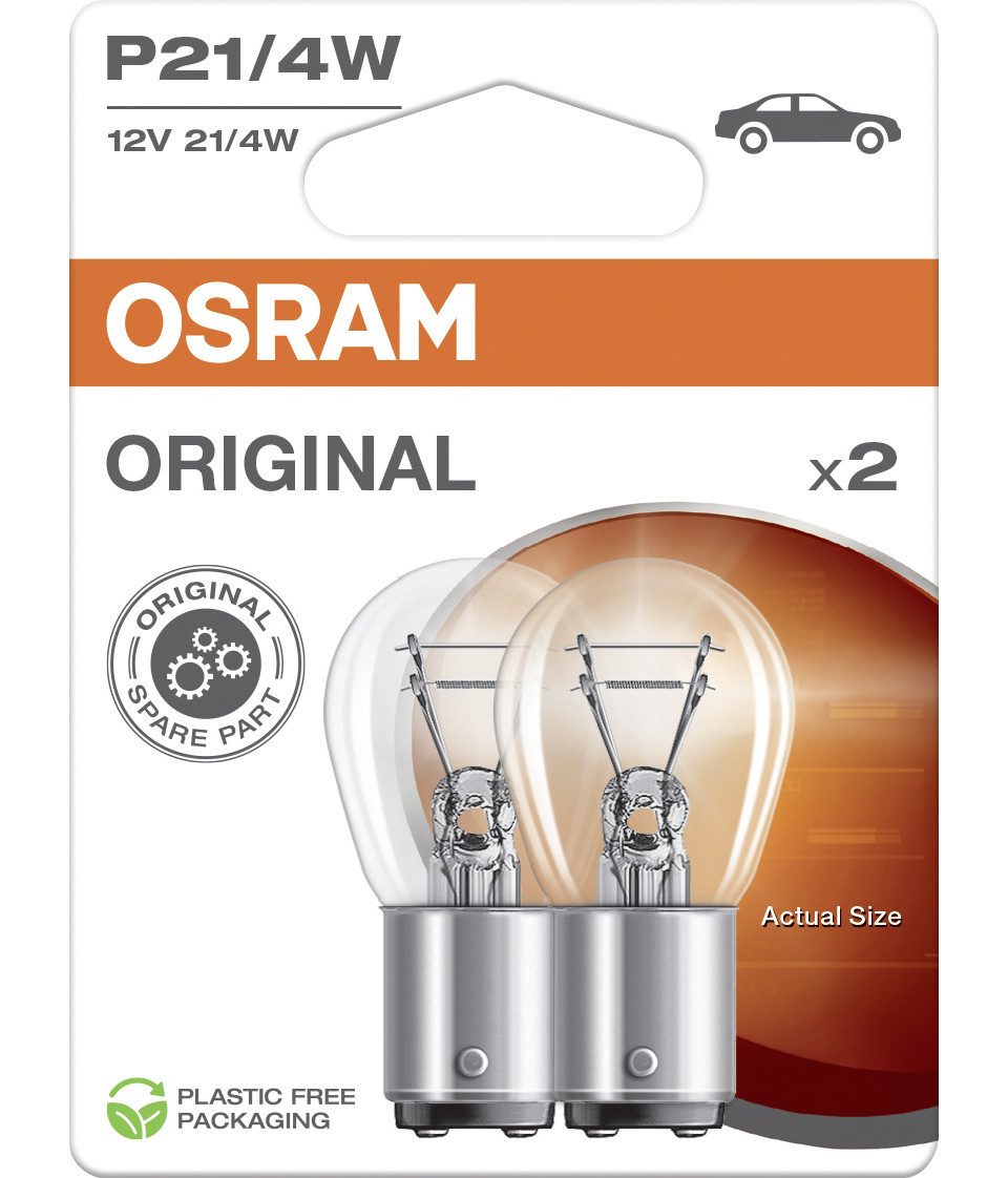 Osram KFZ-Ersatzleuchte Osram Signallampe P21/4W Original 2.0 2 Stück