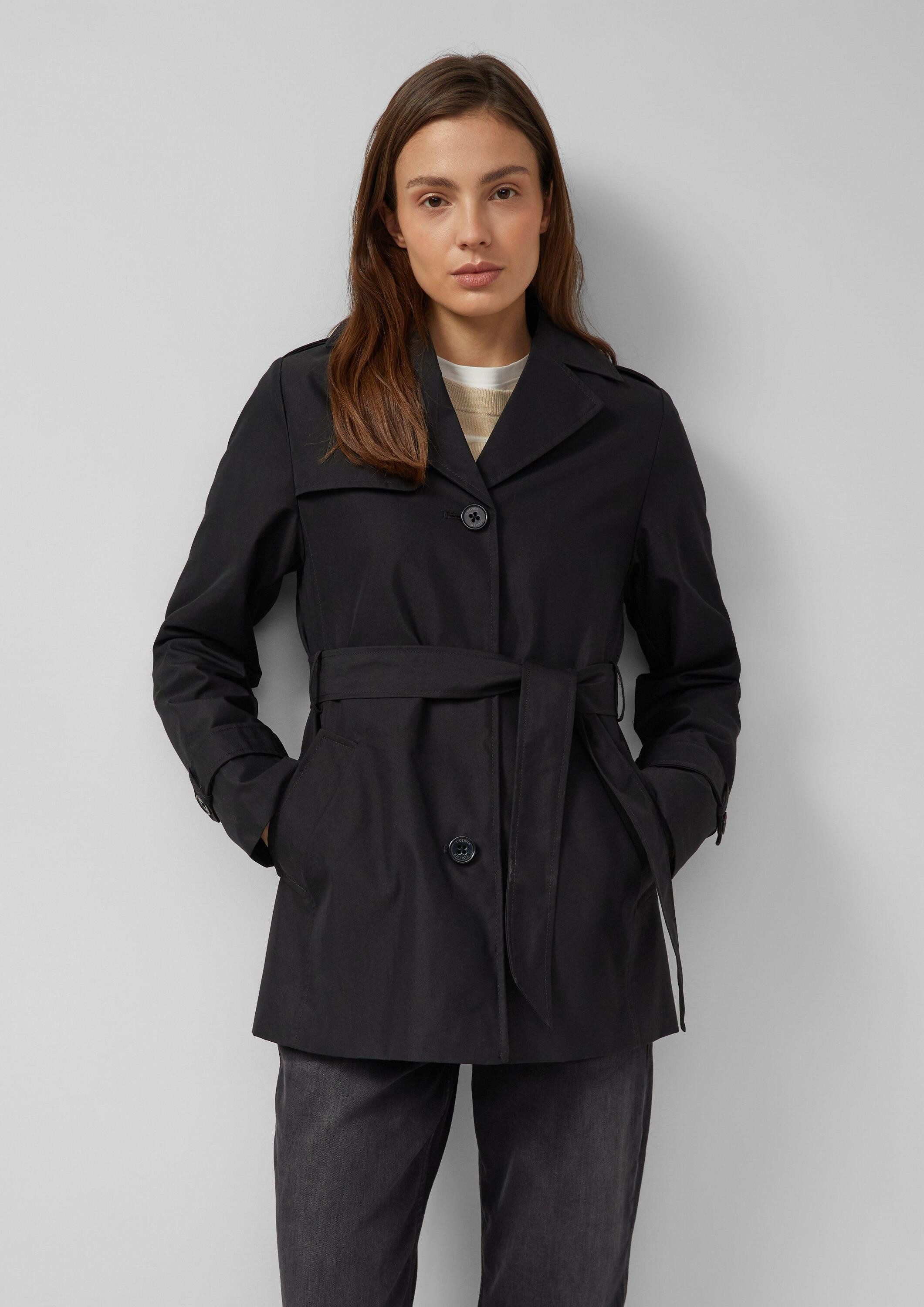 s.Oliver Trenchcoat Outdoor-Jacke Wasserabweisender Trenchcoat im Slim Fit