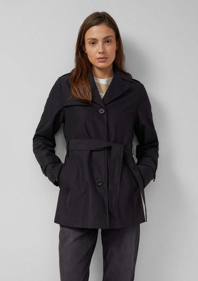 s.Oliver Trenchcoat Outdoor-Jacke Wasserabweisender Trenchcoat im Slim Fit