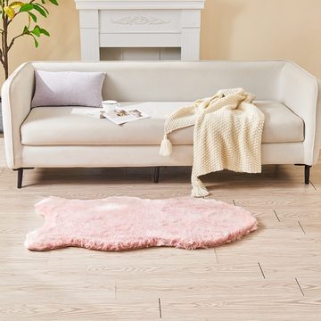 Hochflor-Teppich Weicher Teppich Rosa, aus Polyster, Kunstfell, Ulife, für Schlafzimmer, Wohnzimmer