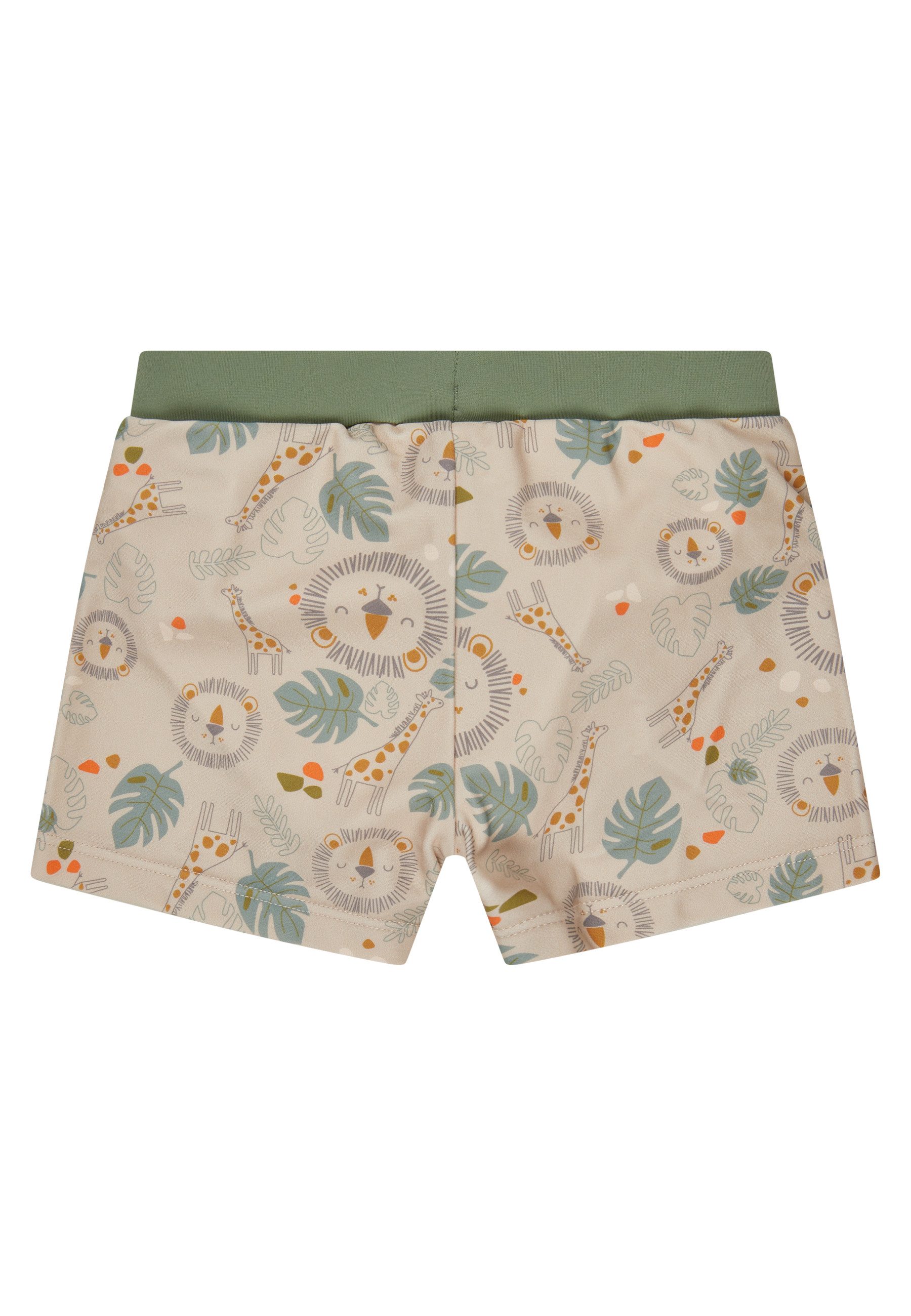 Sterntaler® Badehose UV-Schutz 50+ Badeshorts Safari (1-St) Badeshorts mit Safari-Muster & Kordel, Windeleinsatz bis 86/92
