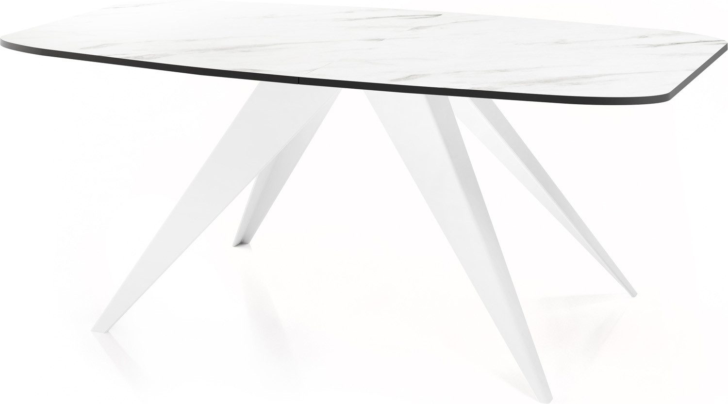 WFL GROUP Esstisch Foster Weiß, im Industriestil - Rechteckig Tisch mit weißen Metallbeine