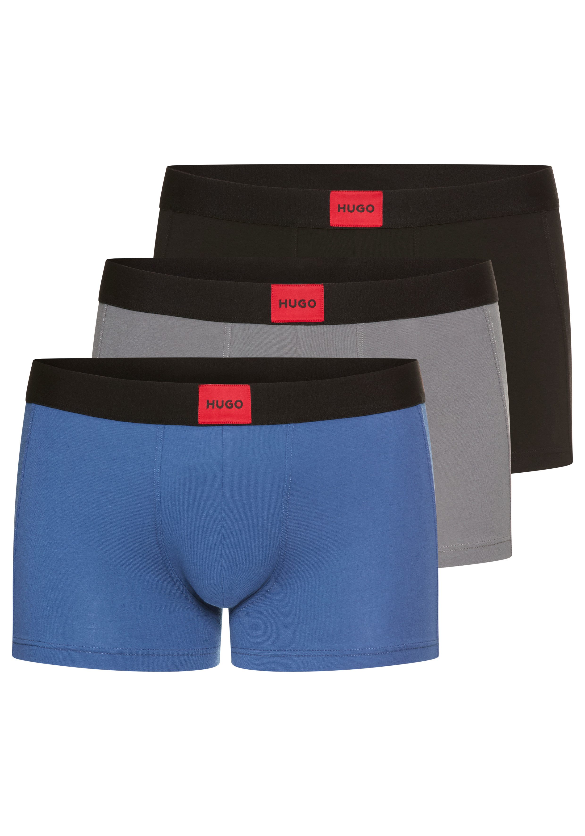 HUGO Trunk (Set, 3-St) mit kontrastfarbenen Logobadge