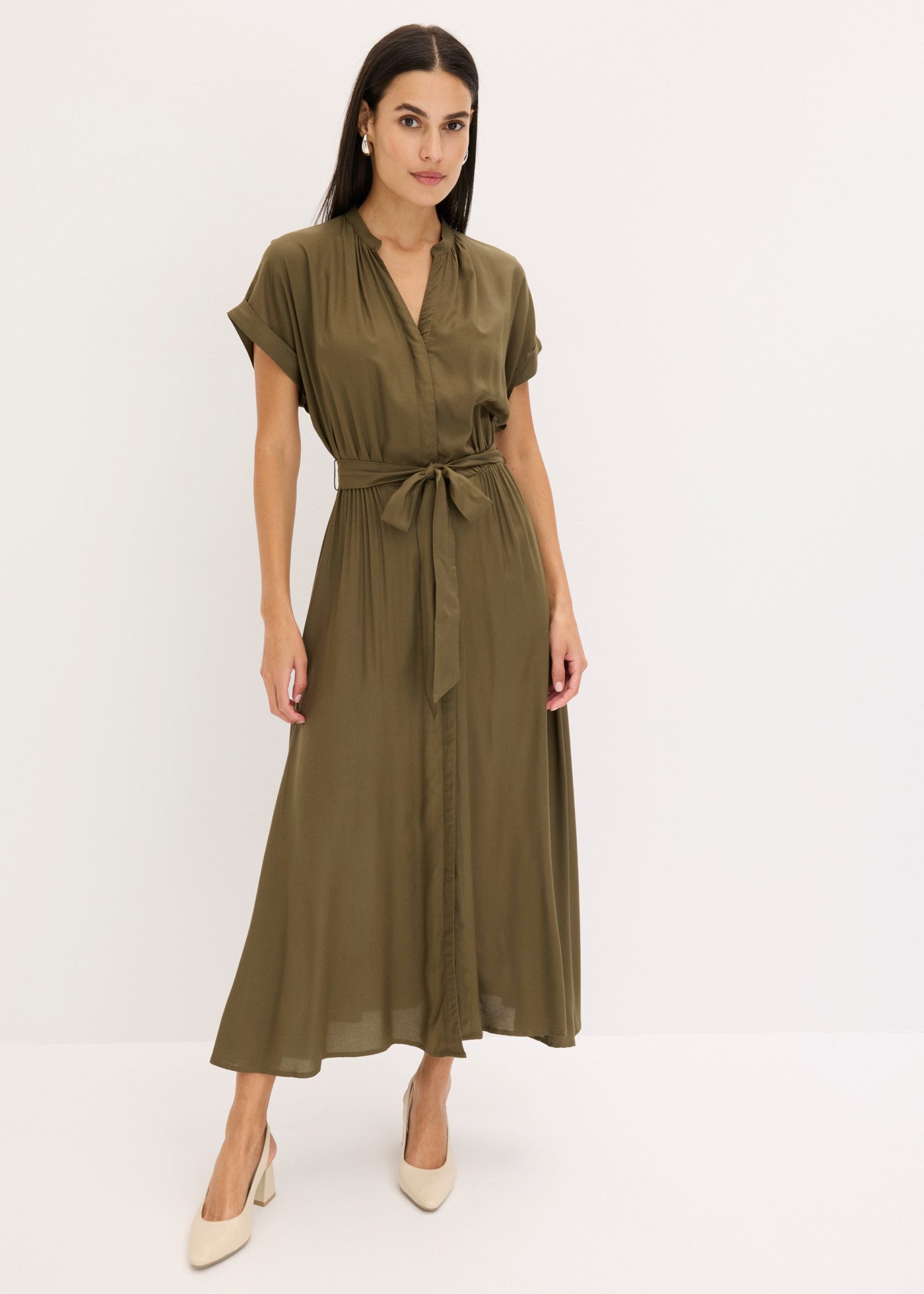 bonprix Hemdblusenkleid für stilvollen Auftritt, aus Viskose, ausgestellte Passform – Bild 5 von 5