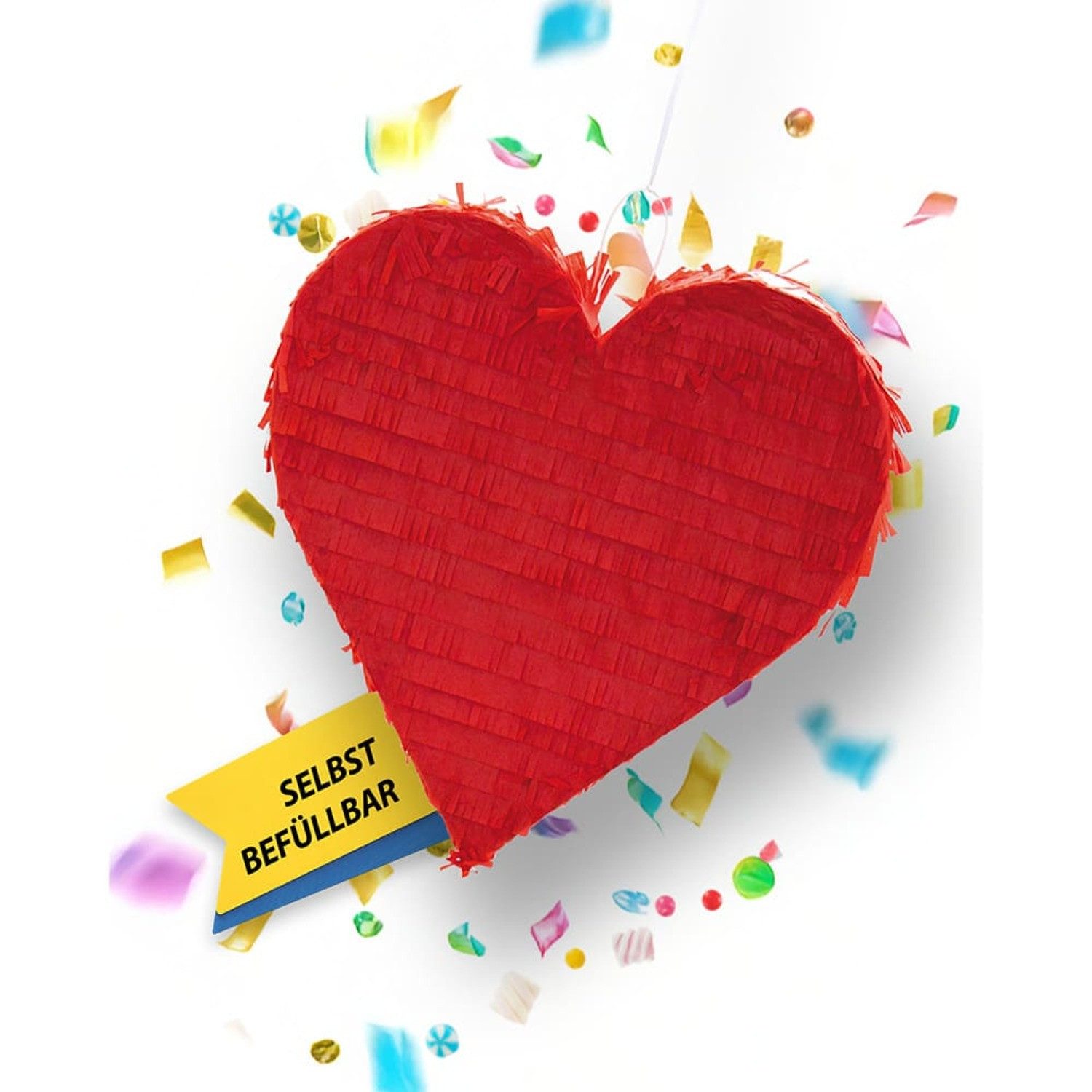 Party Factory Pinata Piñata Herz rot Kinder Geburtstag Schlag-Pinata Liebe, stabil