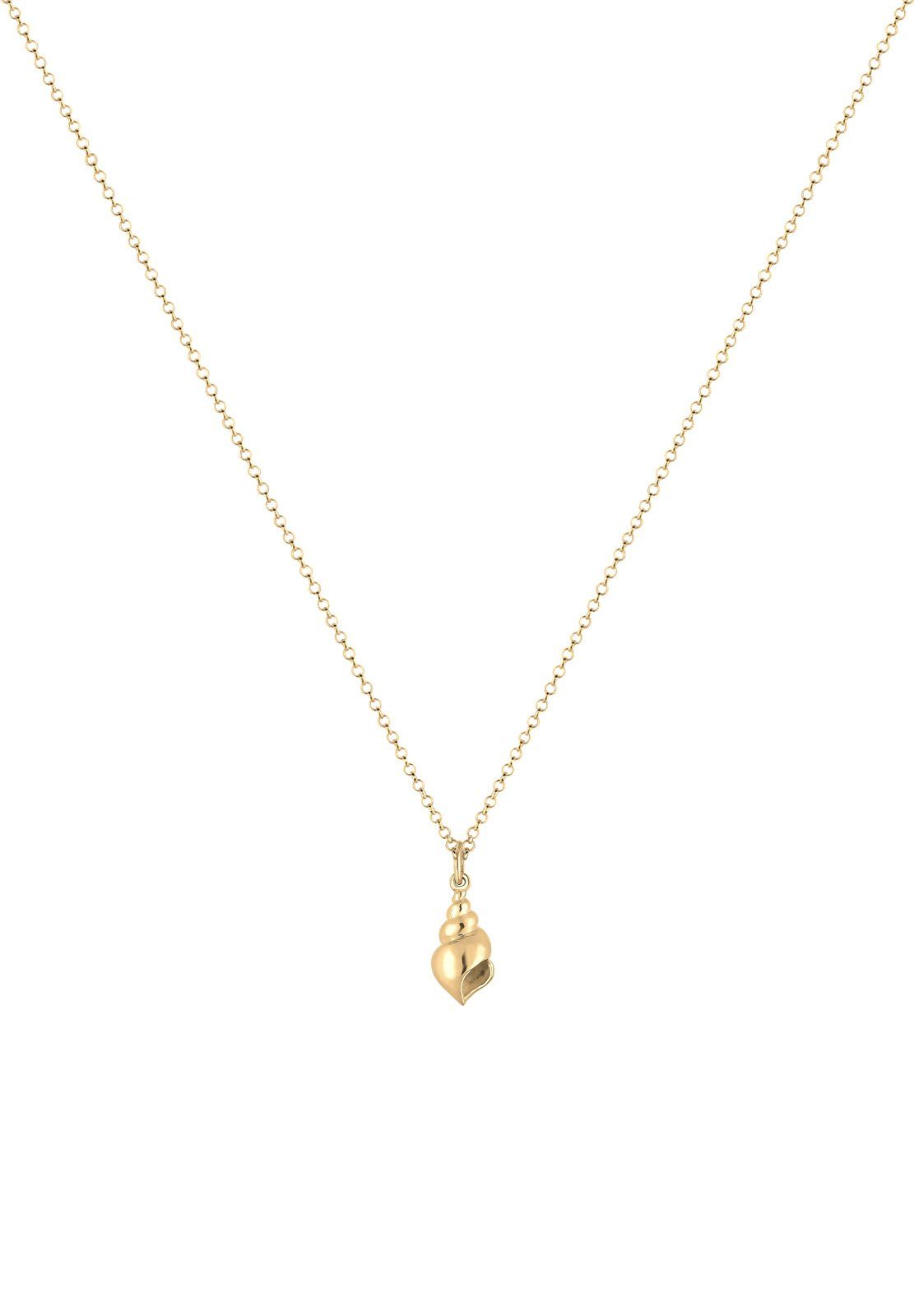 Elli Kette mit Anhänger Anhänger Muschel 925 Sterling Silber vergoldet günstig online kaufen