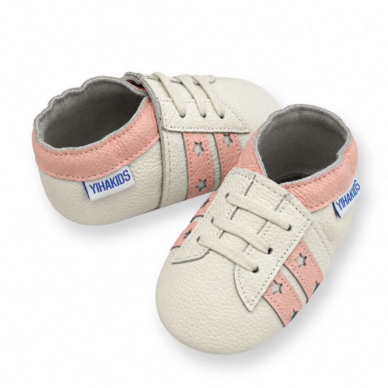 Yalion Yalion Baby Leder Lauflernschuhe Krabbelschuhe Rosa Elastisch Krabbelschuh elastisch – Bild 2 von 5