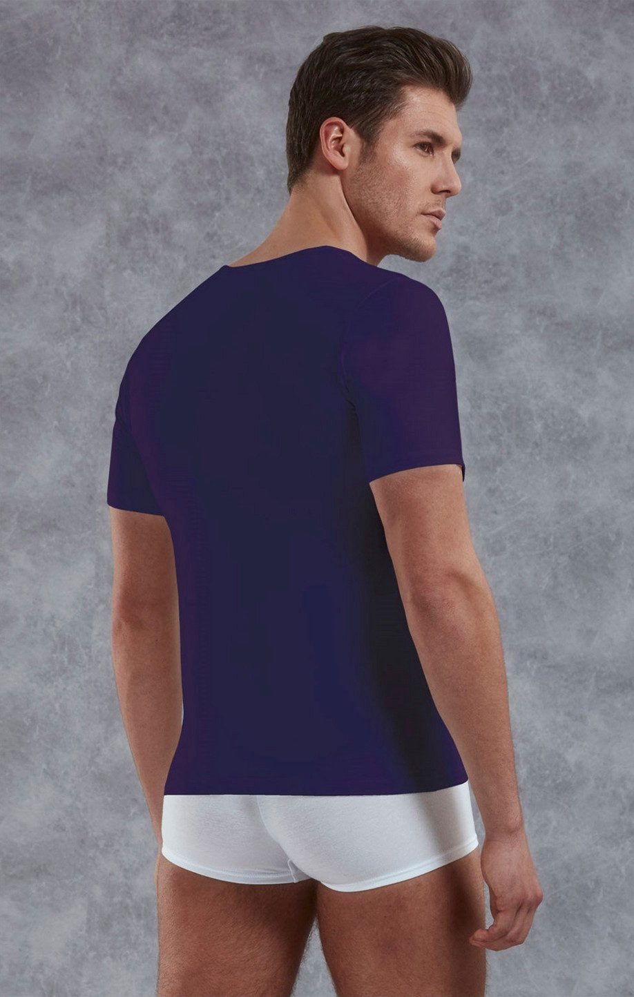 DOREANSE V-Shirt Herren Slim Fit T-Shirt mit tiefem V-Ausschnitt 2820